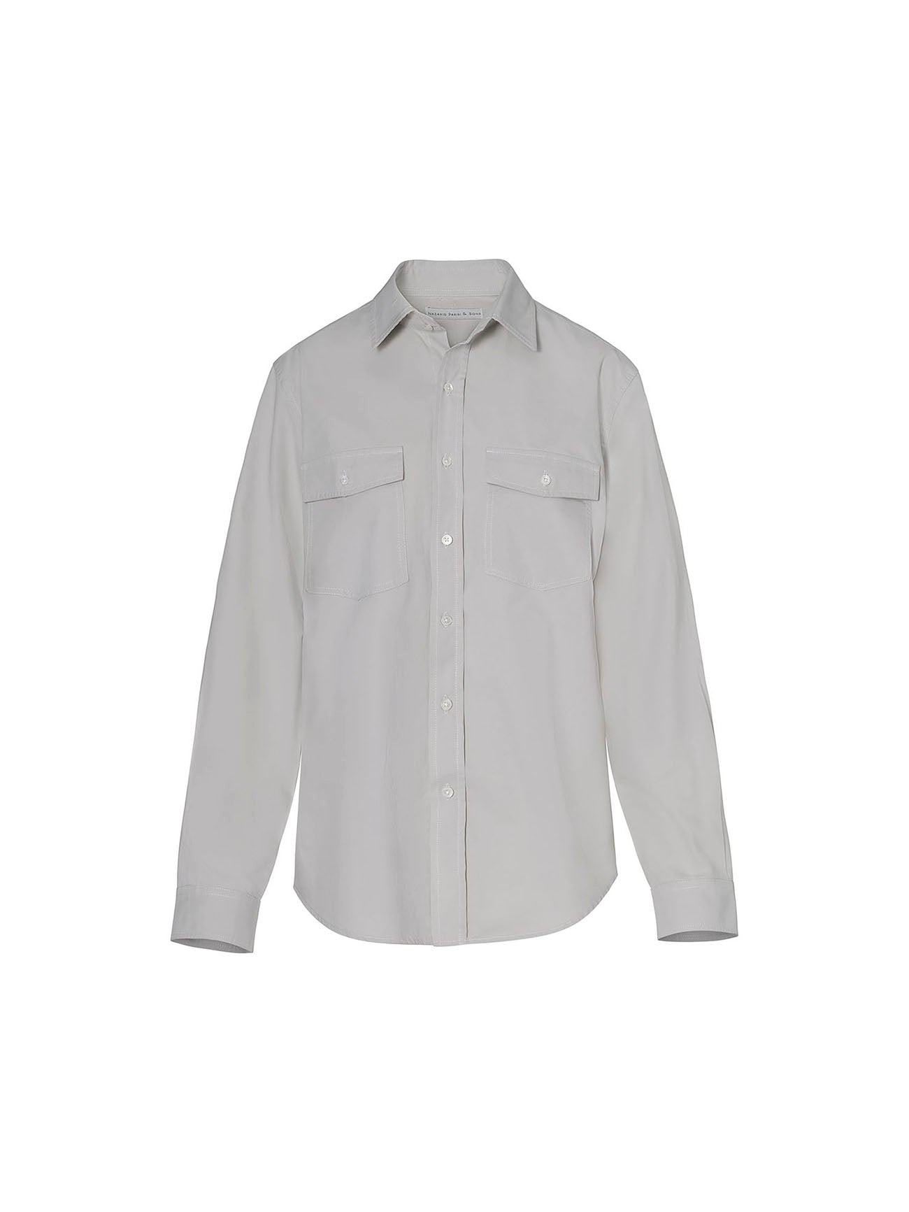 Fitzroy Stone Cotton Poplin Shirt - Nazario Parisi & Sons