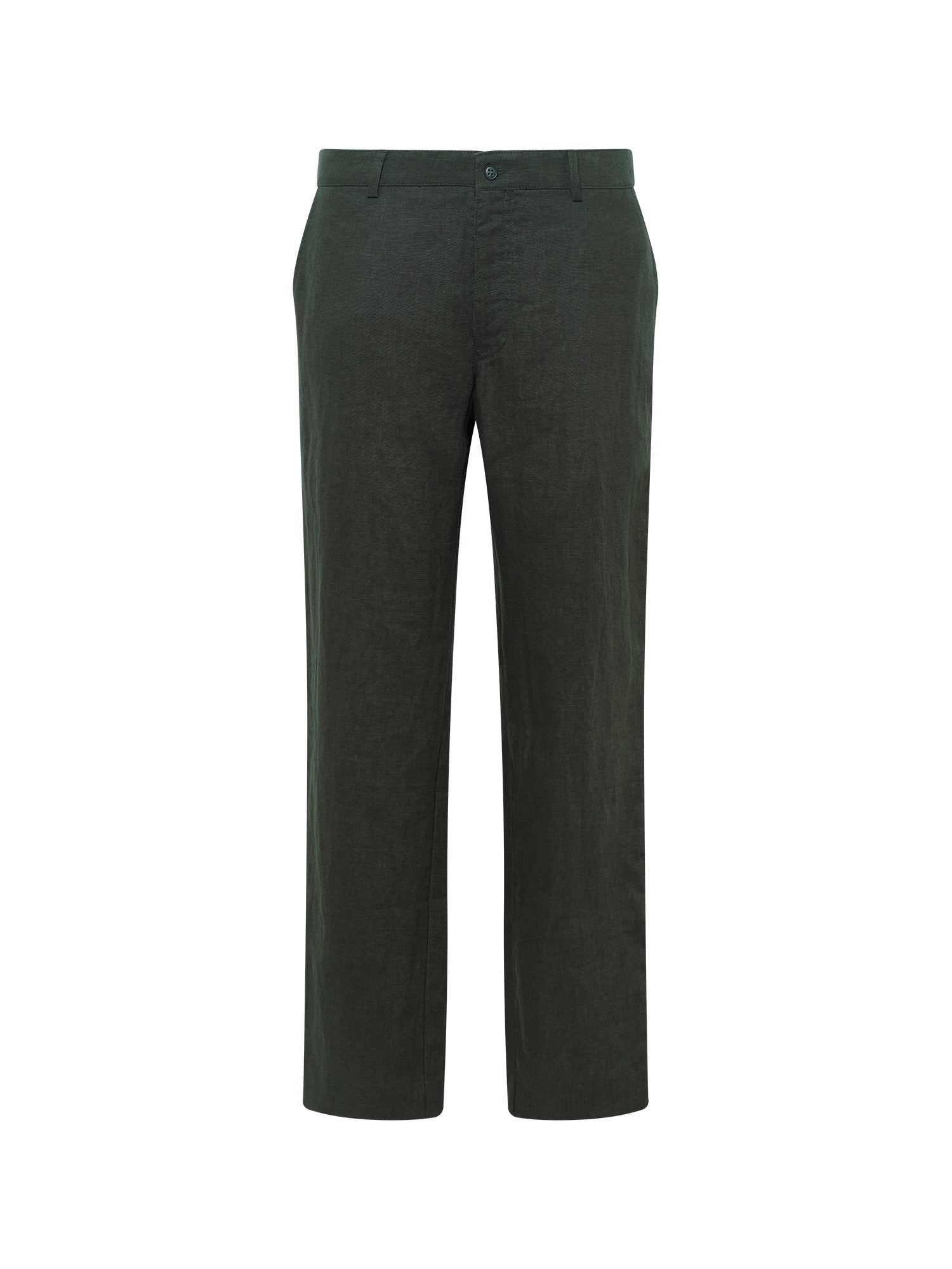 Forest Green Linen Cropped Trouser - Nazario Parisi & Sons