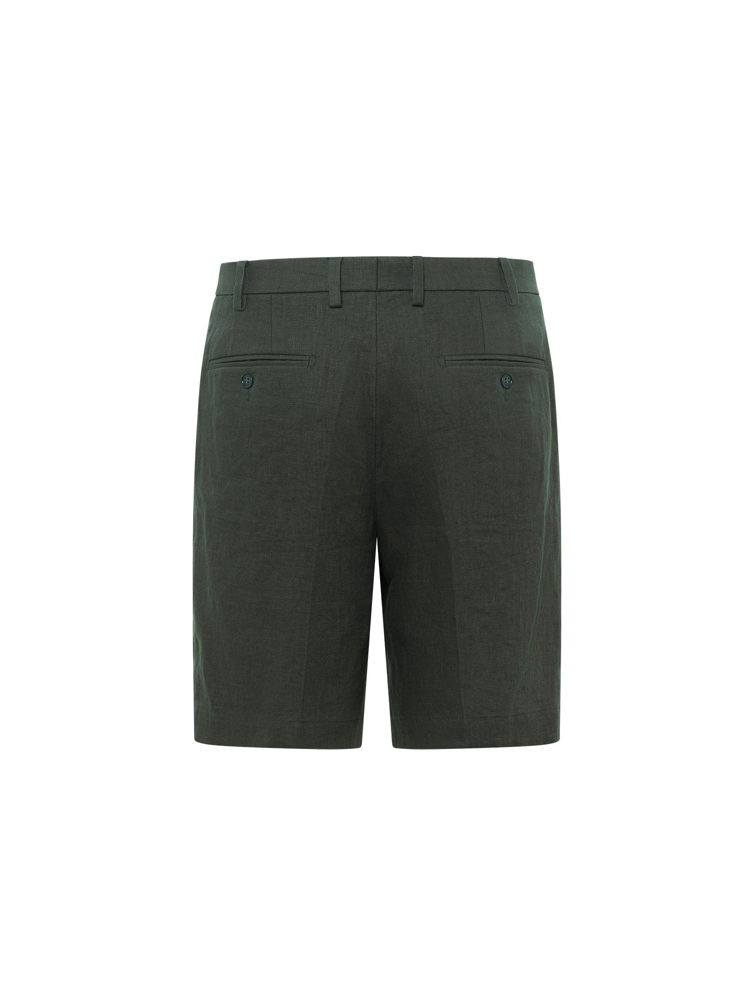 Forest Green Linen Pleated Short - Nazario Parisi & Sons