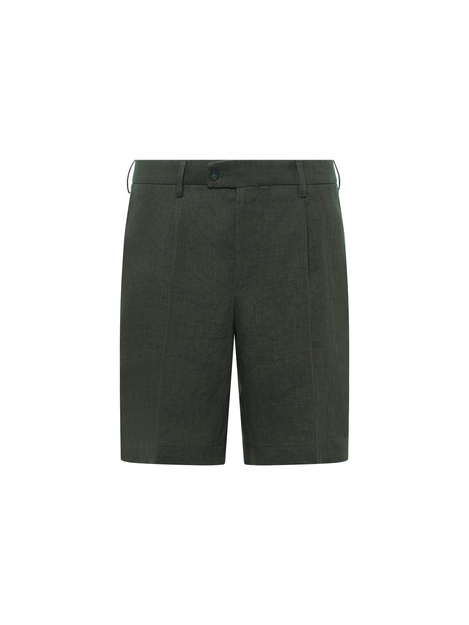 Forest Green Linen Pleated Short - Nazario Parisi & Sons