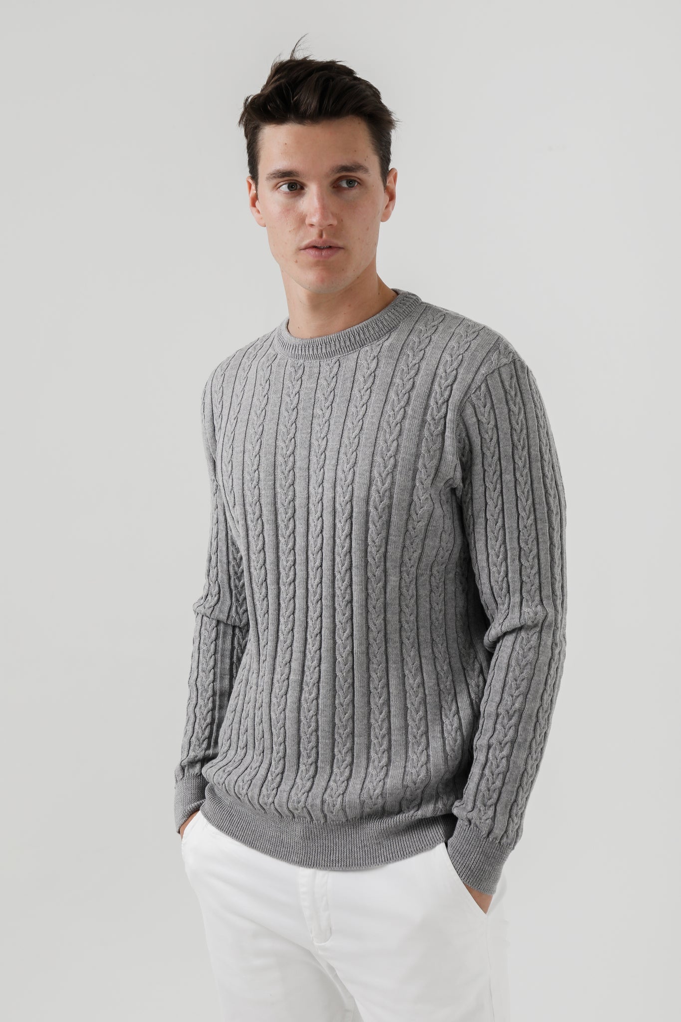 Grey Cable Knit - Nazario Parisi & Sons