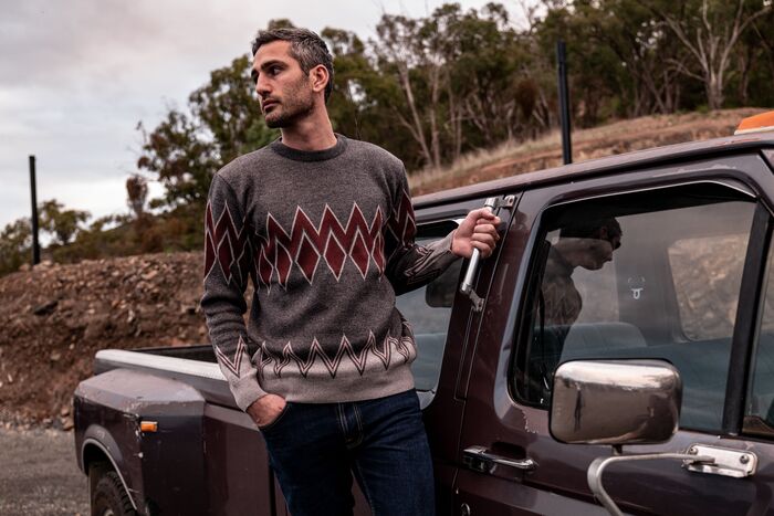 Grey Diamonds Jacquard Knit - Nazario Parisi & Sons