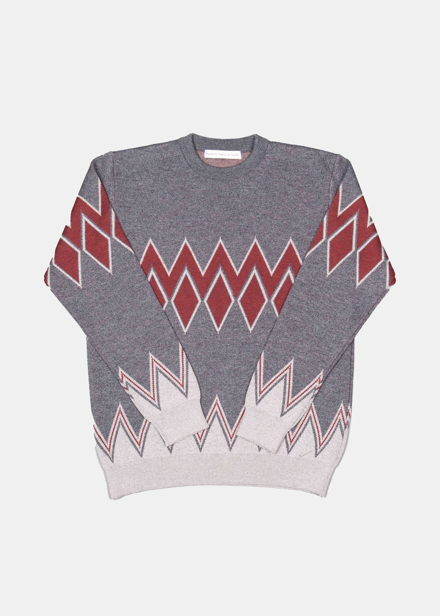 Grey Diamonds Jacquard Knit - Nazario Parisi & Sons