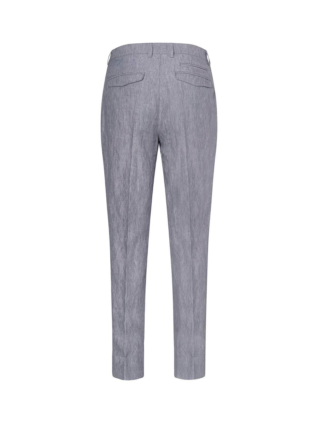 Grey Linen Pleated Salento Chino - Nazario Parisi & Sons