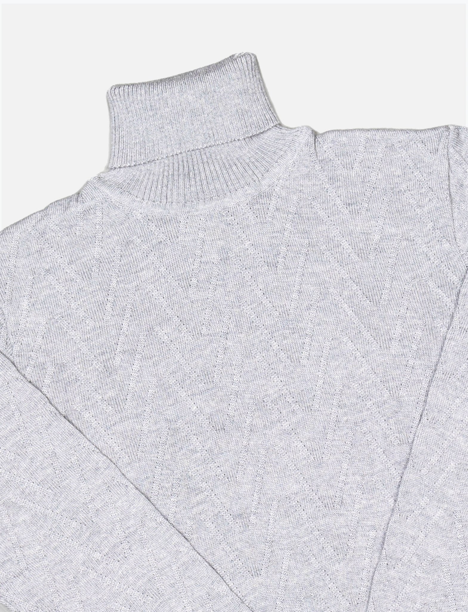 Grey Wave Roll Neck Knit - Nazario Parisi & Sons