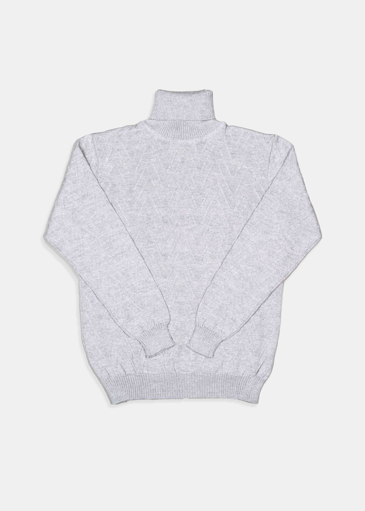 Grey Wave Roll Neck Knit - Nazario Parisi & Sons