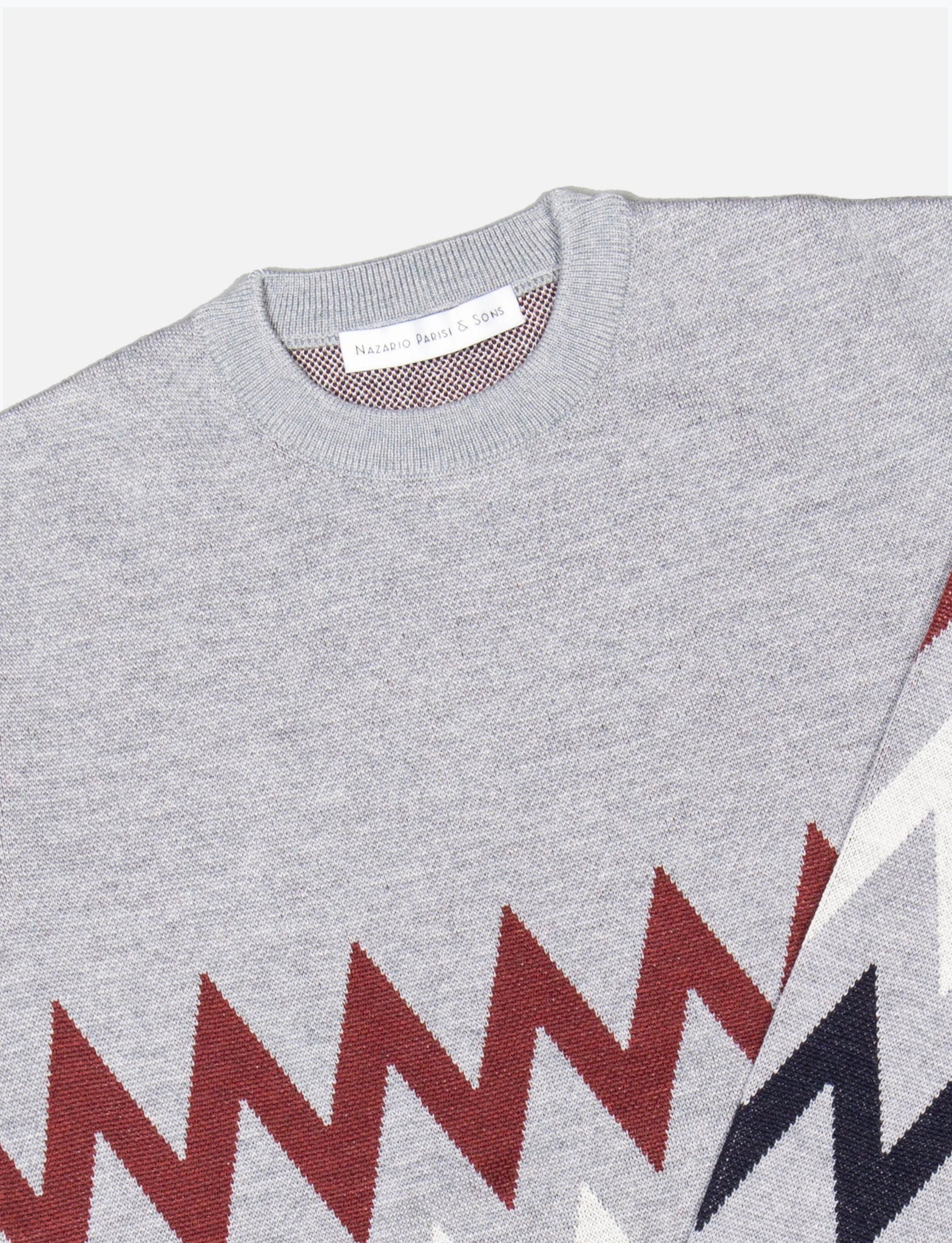 Grey Zigzag Jacquard Knit - Nazario Parisi & Sons