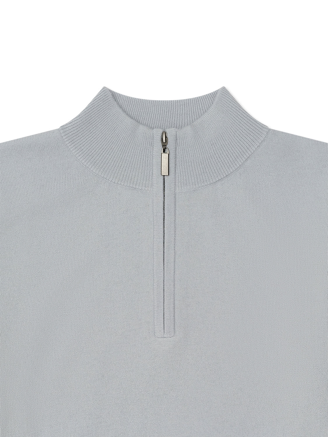 Light Blue Cashmere Wool Quarter - Zip Knit - Nazario Parisi & Sons