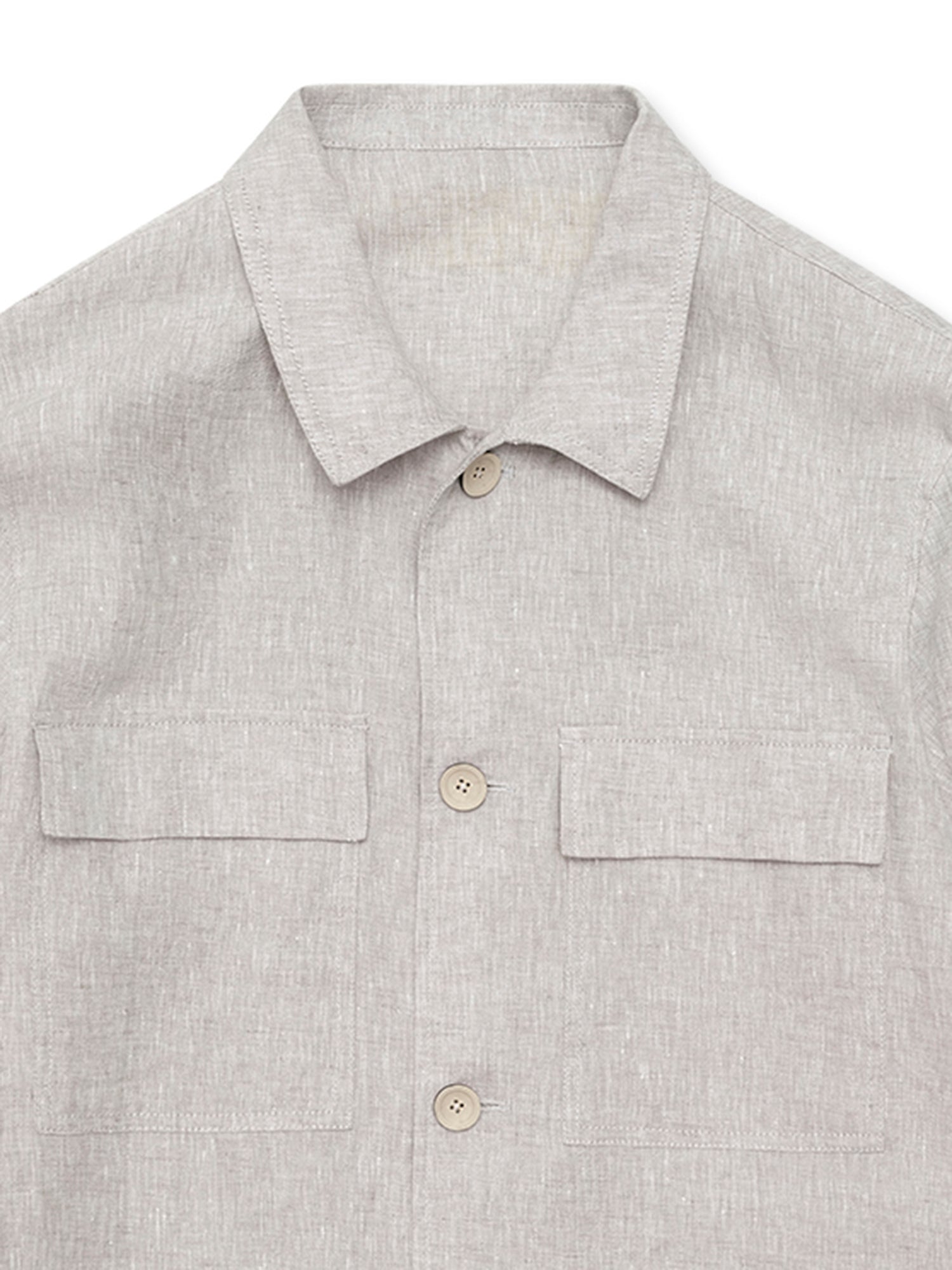 Light Grey Linen Overshirt - Nazario Parisi & Sons