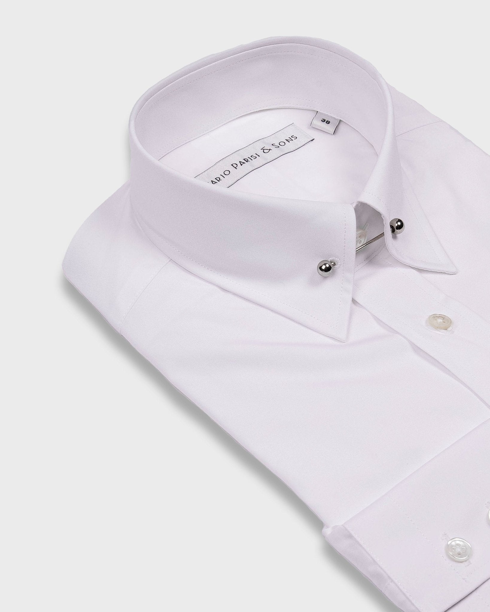 London White Poplin Pin Collar Shirt - Nazario Parisi & Sons