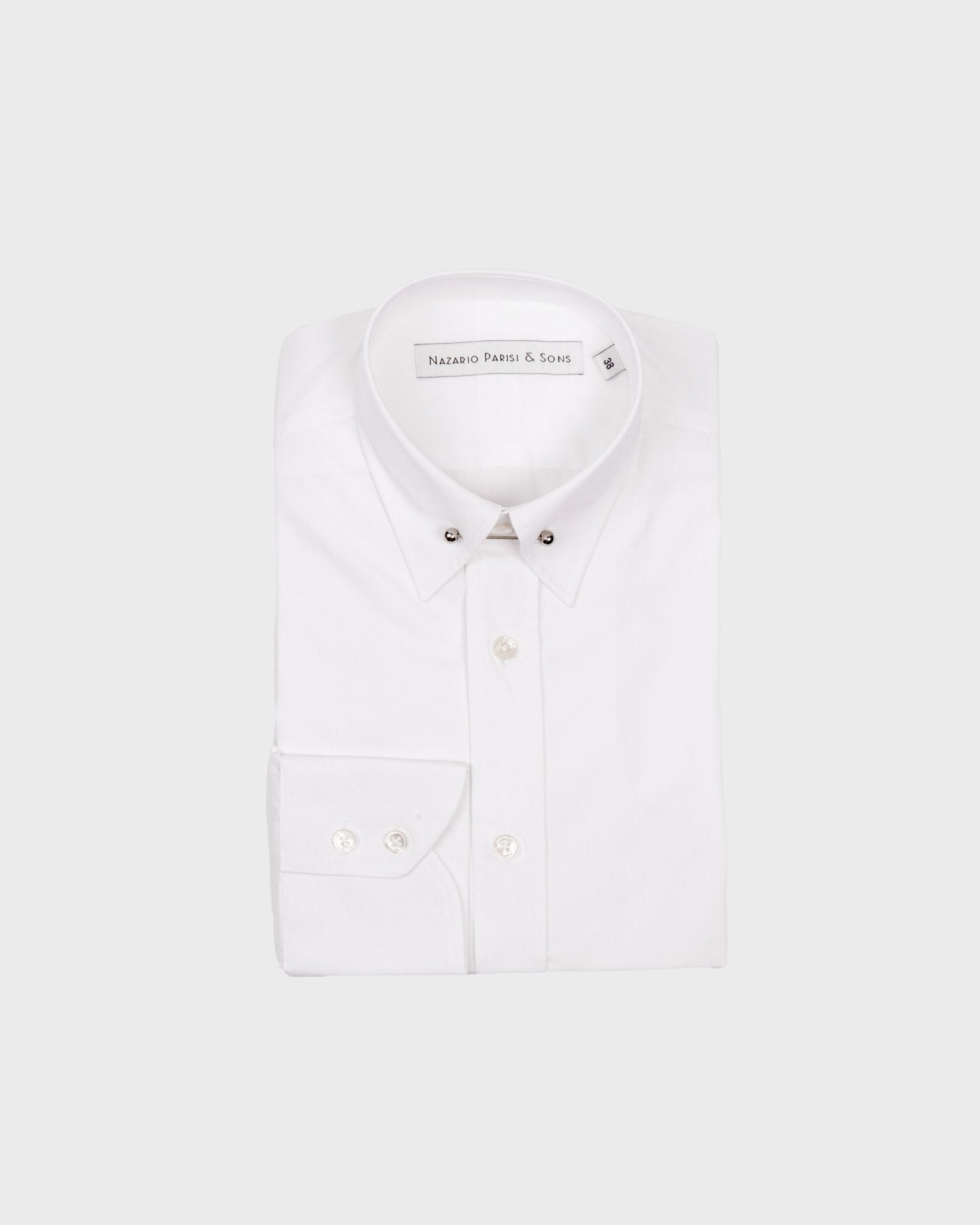 London White Poplin Pin Collar Shirt - Nazario Parisi & Sons