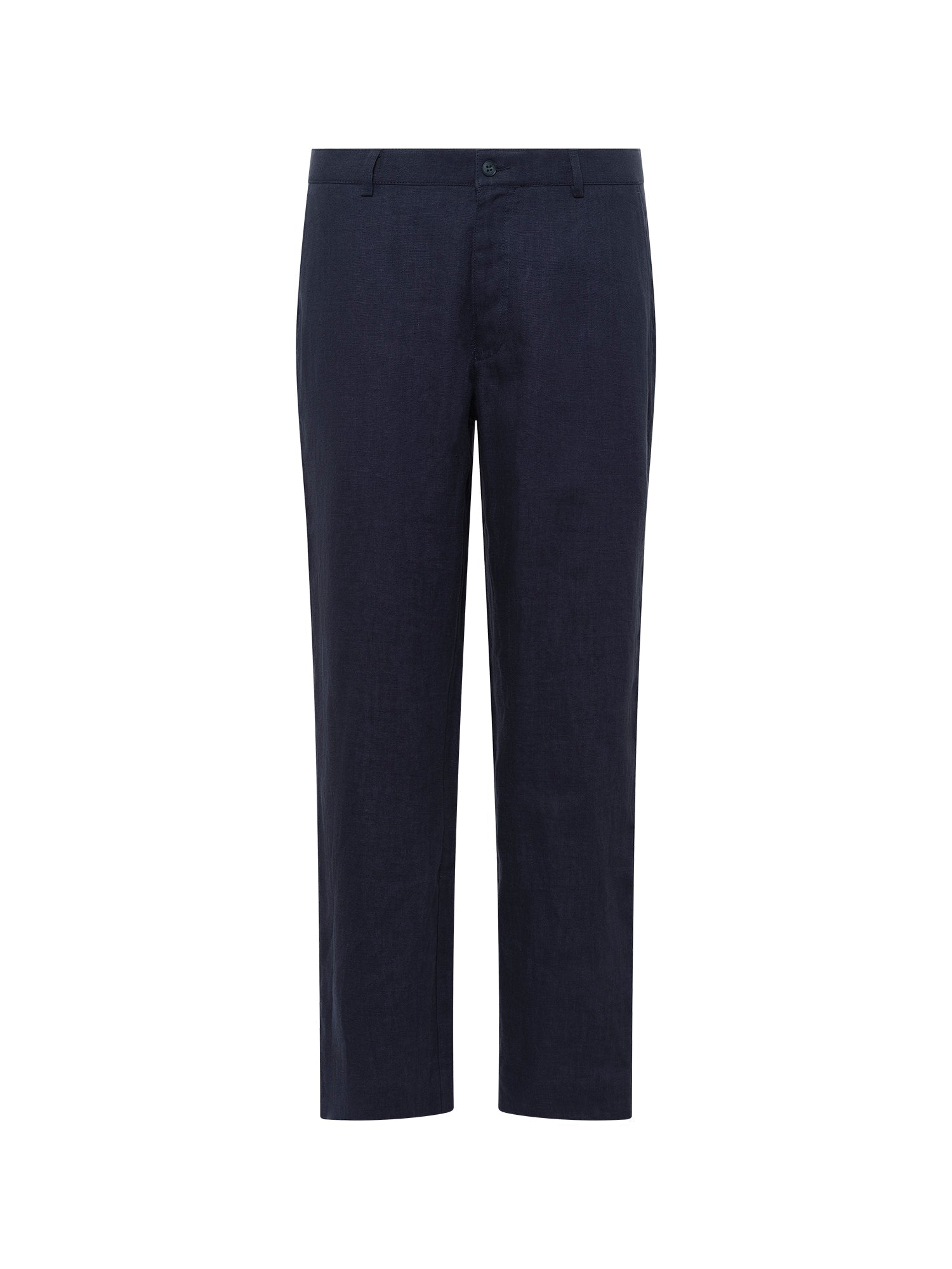 Marine Blue Linen Cropped Trouser - Nazario Parisi & Sons