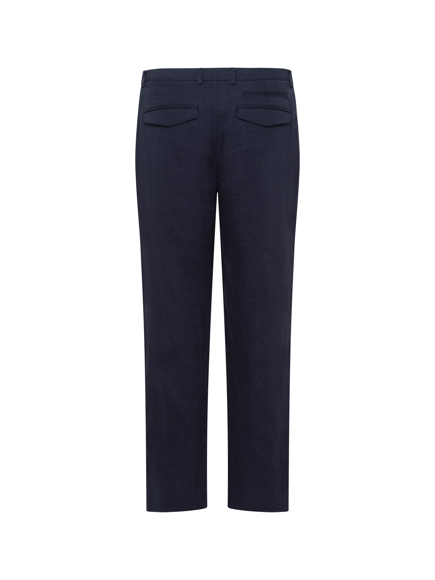 Marine Blue Linen Cropped Trouser - Nazario Parisi & Sons