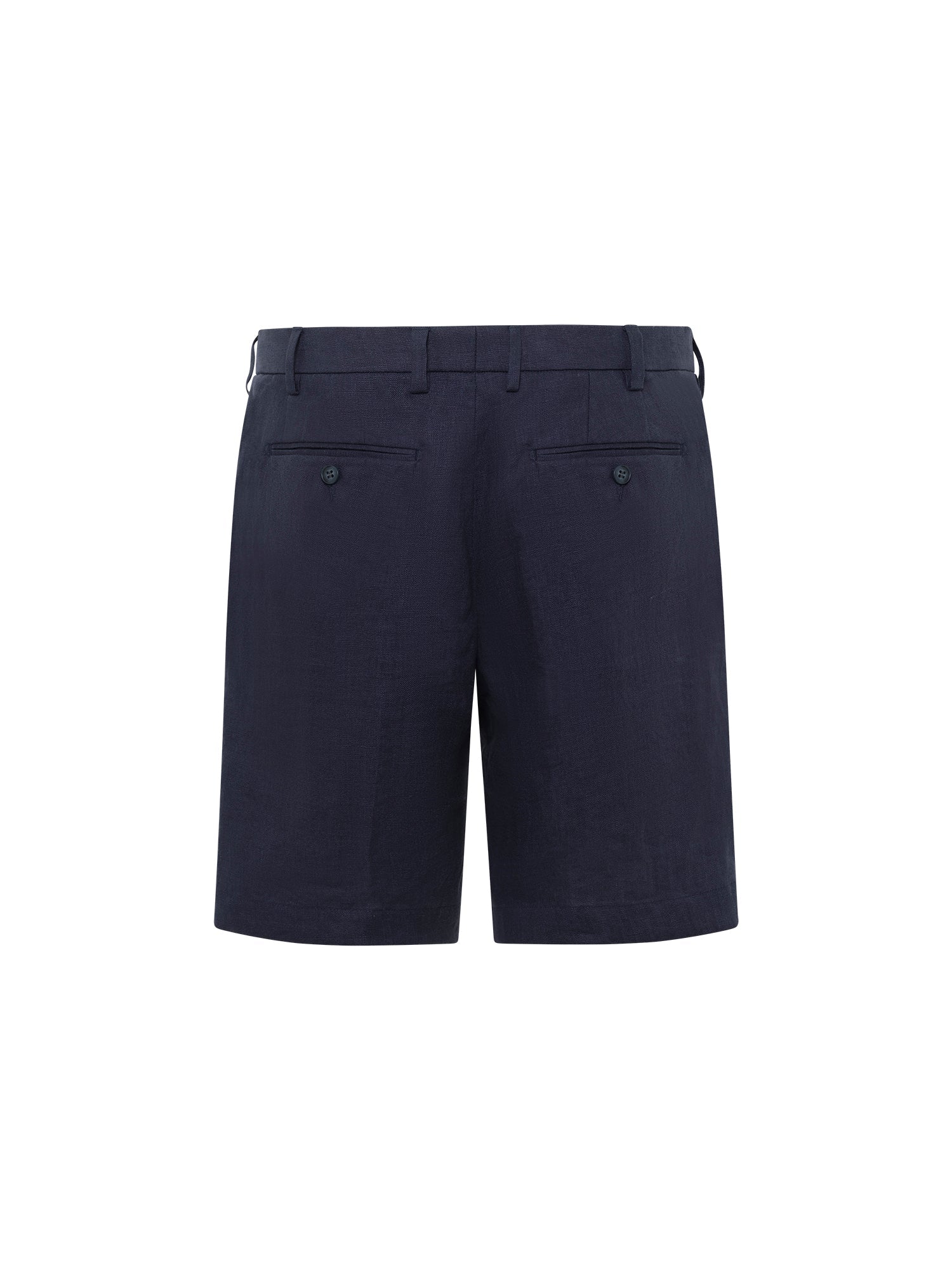 Marine Blue Linen Pleated Short - Nazario Parisi & Sons