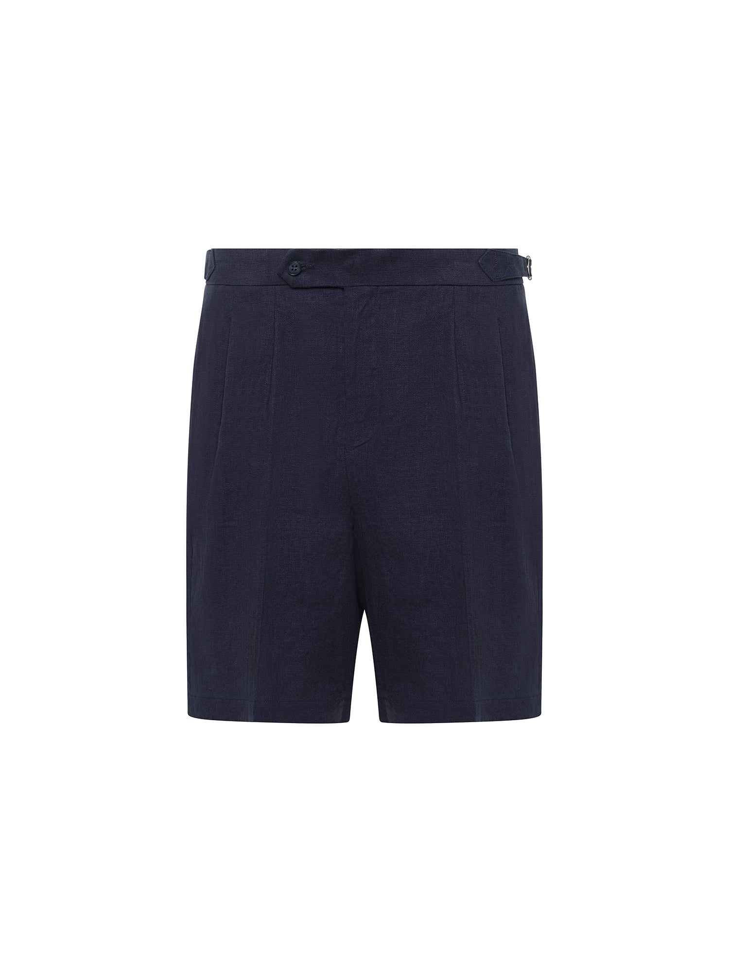 Marine Blue Linen Sidetab Short - Nazario Parisi & Sons