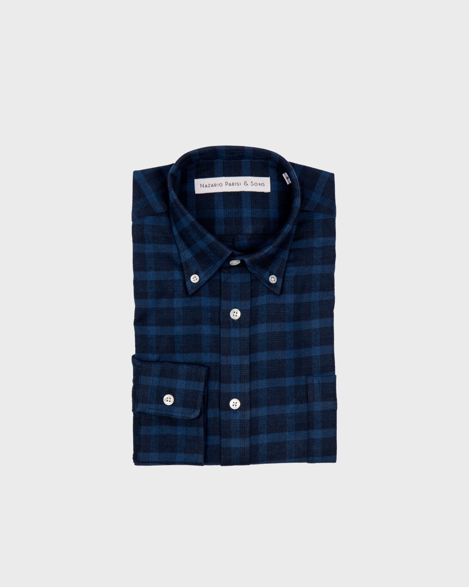 Melbourne Blue Check Flannel Shirt - Nazario Parisi & Sons