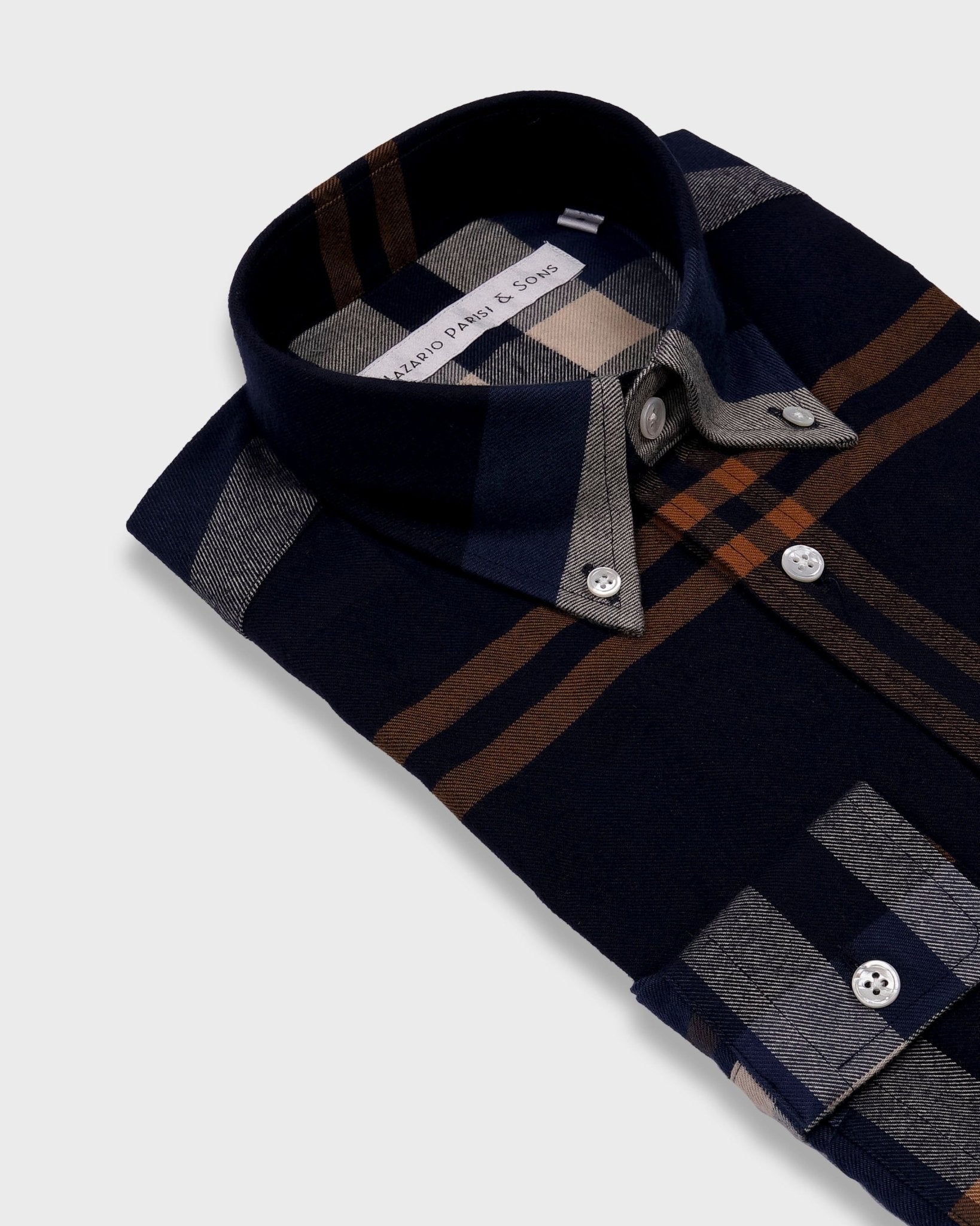 Melbourne Camel Check Flannel Shirt - Nazario Parisi & Sons