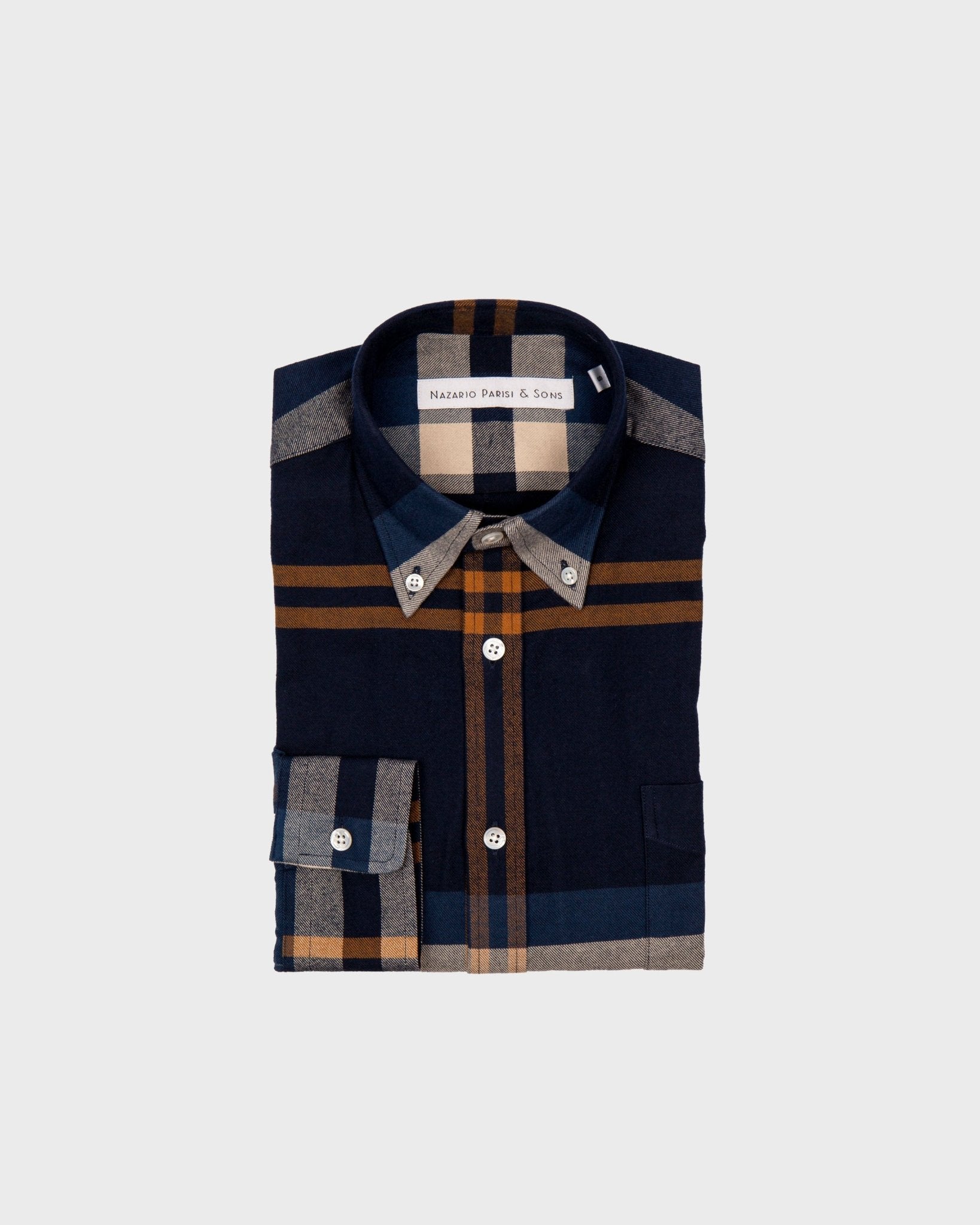 Melbourne Camel Check Flannel Shirt - Nazario Parisi & Sons