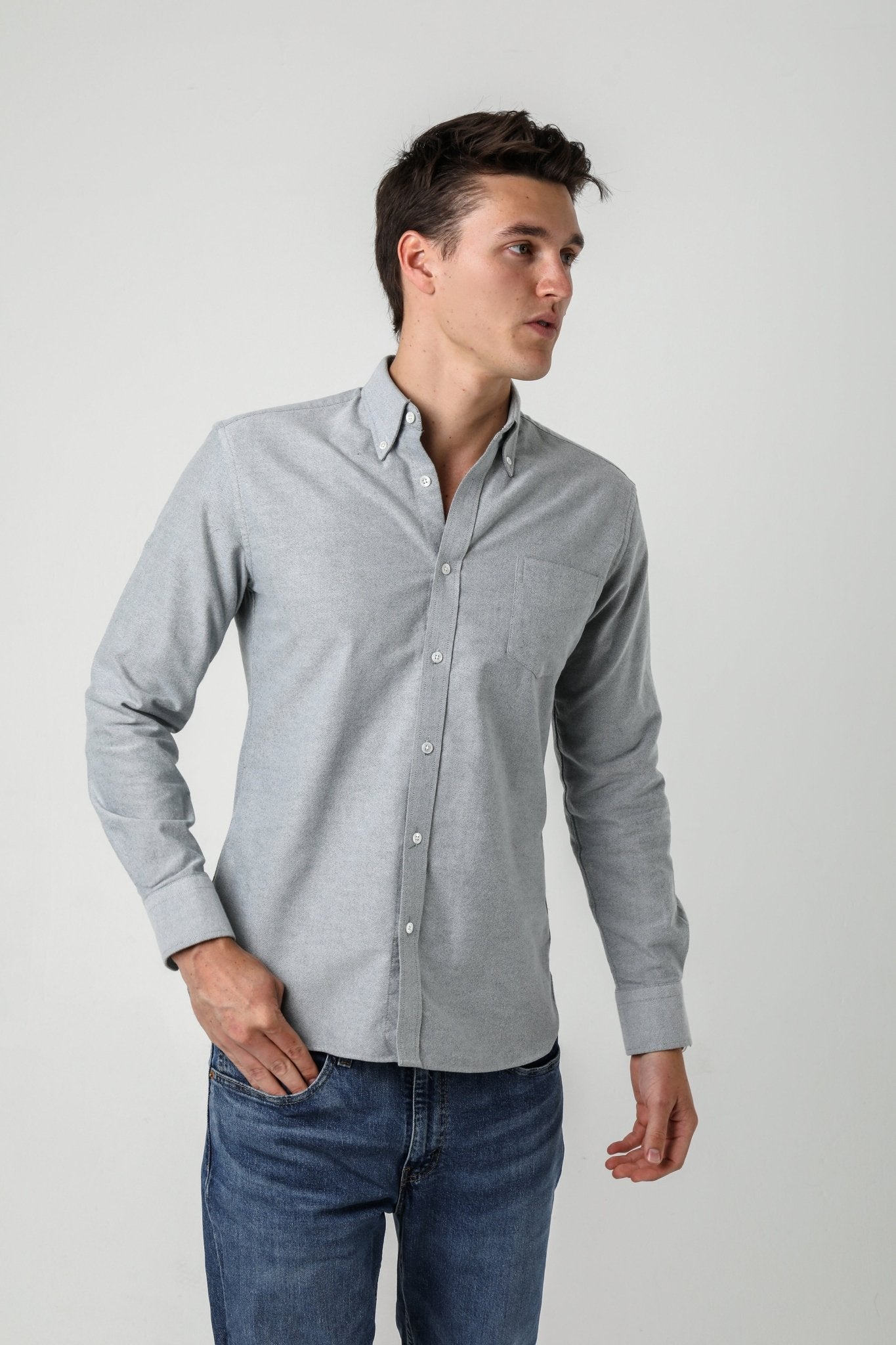 Melbourne Grey Flannel Shirt - Nazario Parisi & Sons