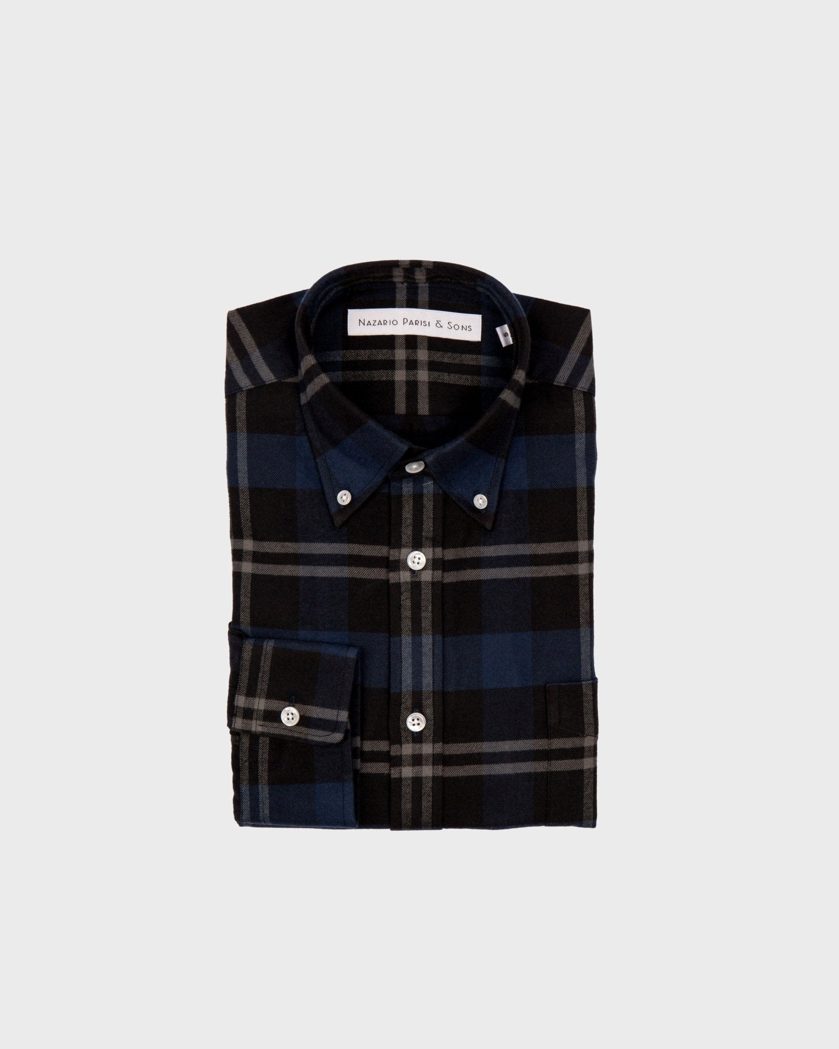 Melbourne Navy Check Flannel Shirt - Nazario Parisi & Sons