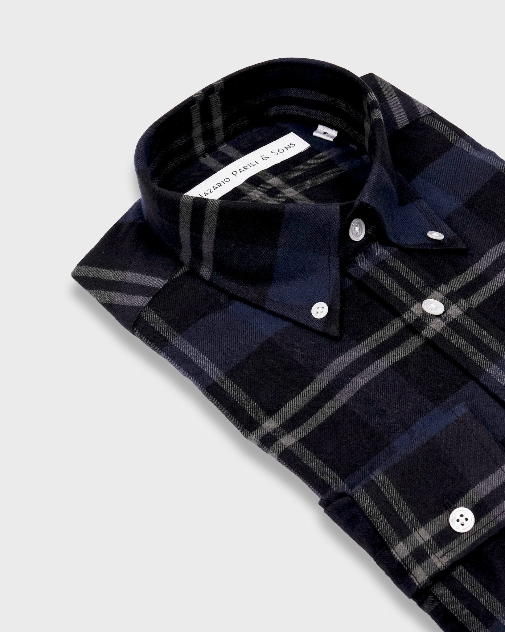 Melbourne Navy Check Flannel Shirt - Nazario Parisi & Sons