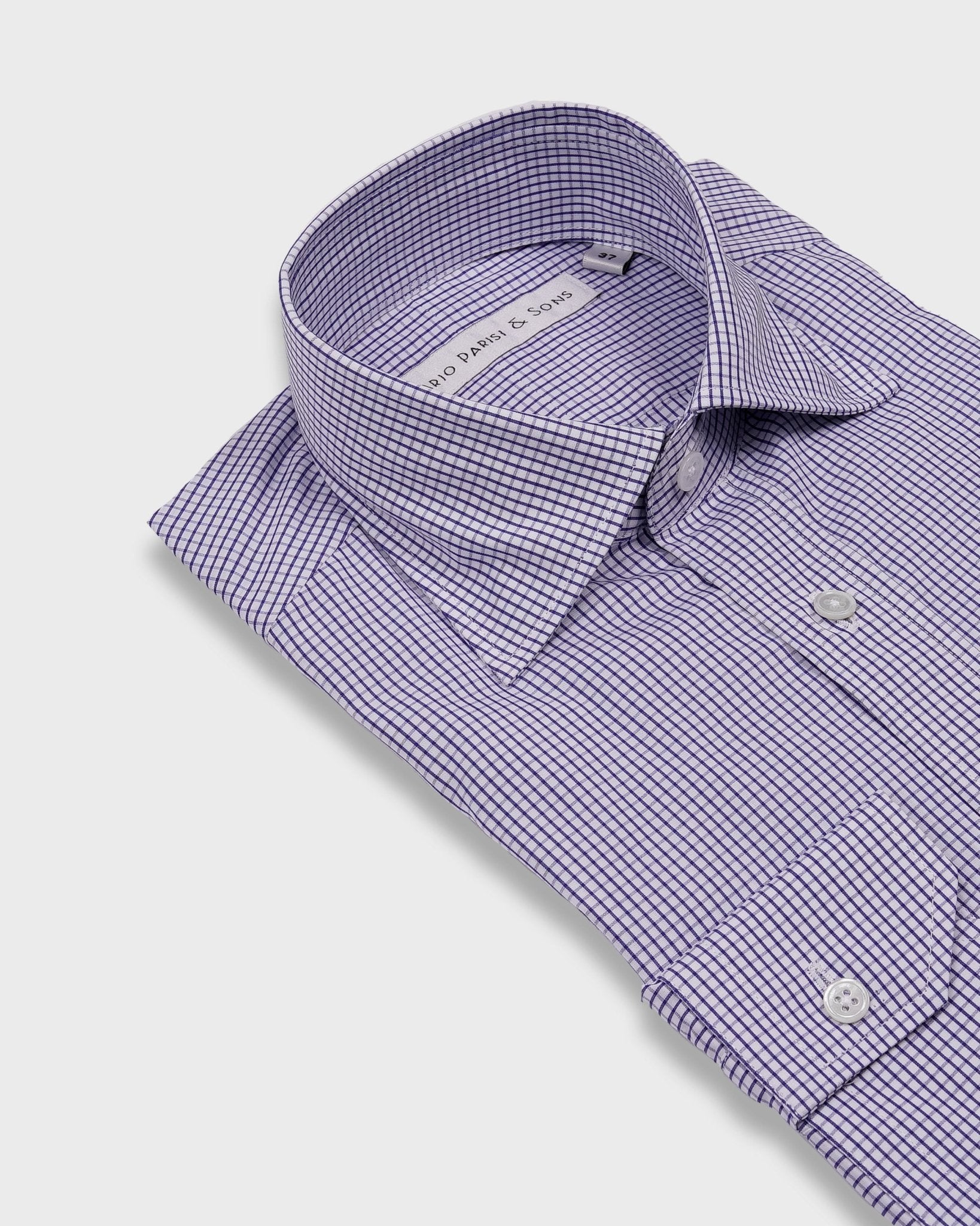 Milano Blue Check Shirt - Nazario Parisi & Sons