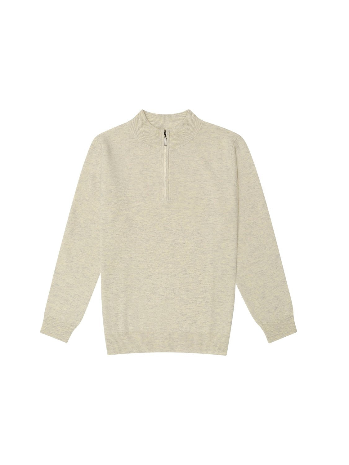 Mist Cashmere Wool Quarter - Zip Knit - Nazario Parisi & Sons