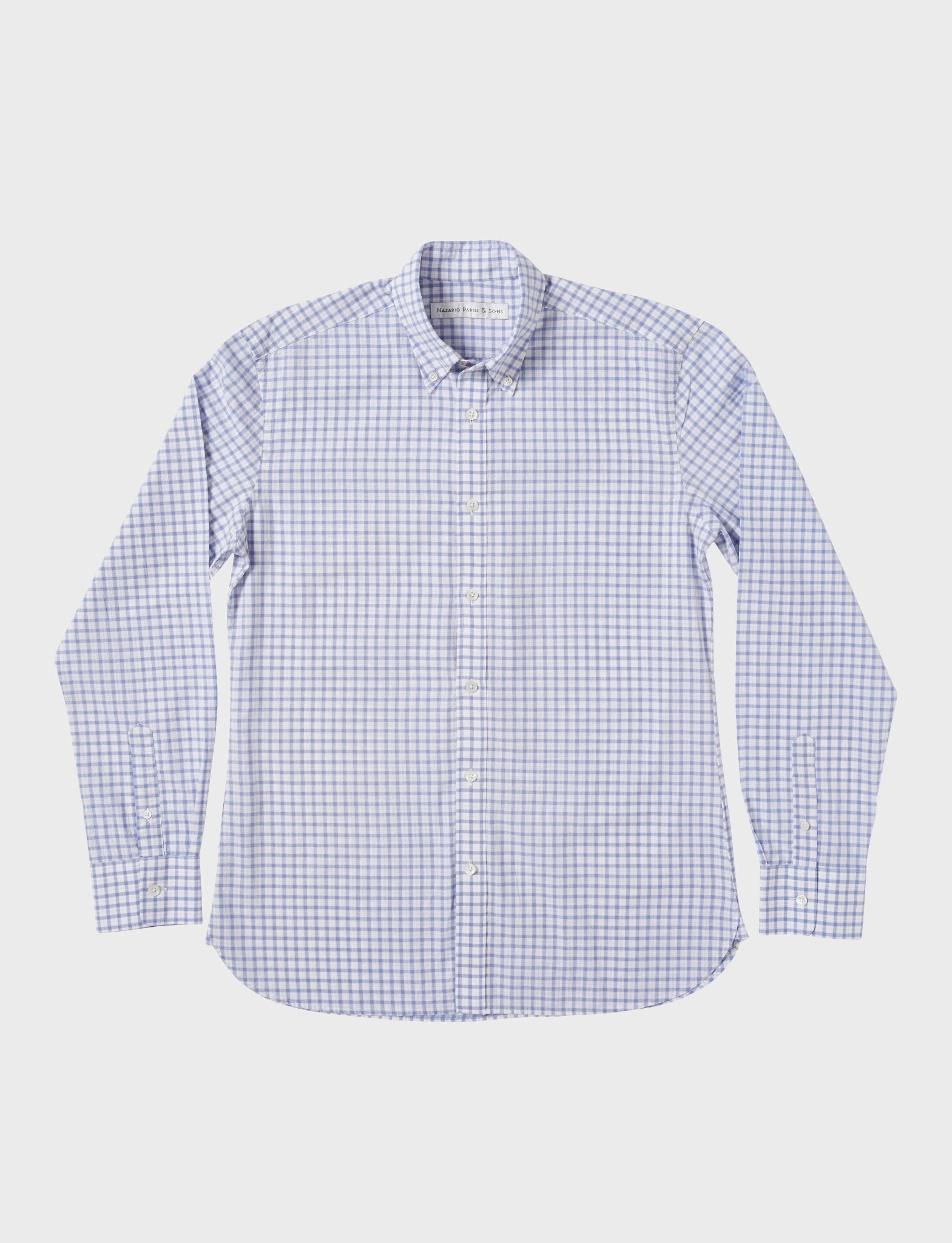 Monaco Blue Check Seersucker Button Down Shirt - Nazario Parisi & Sons