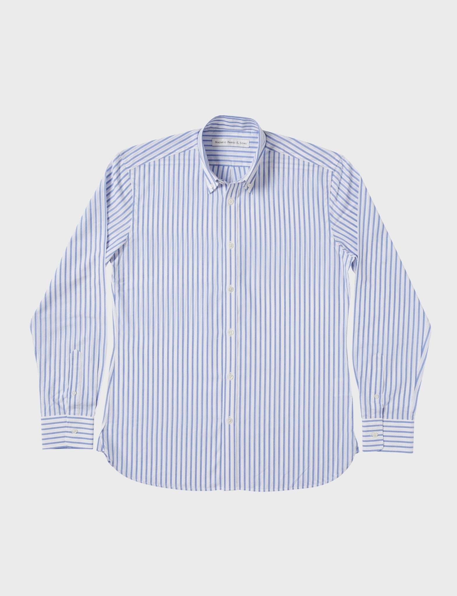 Monaco Blue Stripe Seersucker Button Down Shirt - Nazario Parisi & Sons