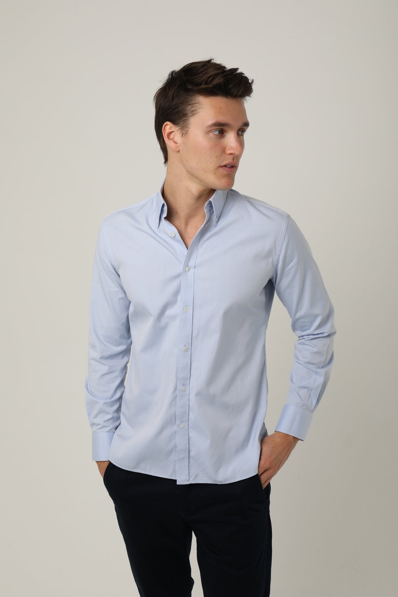 Monaco Light Blue Button Down Shirt - Nazario Parisi & Sons