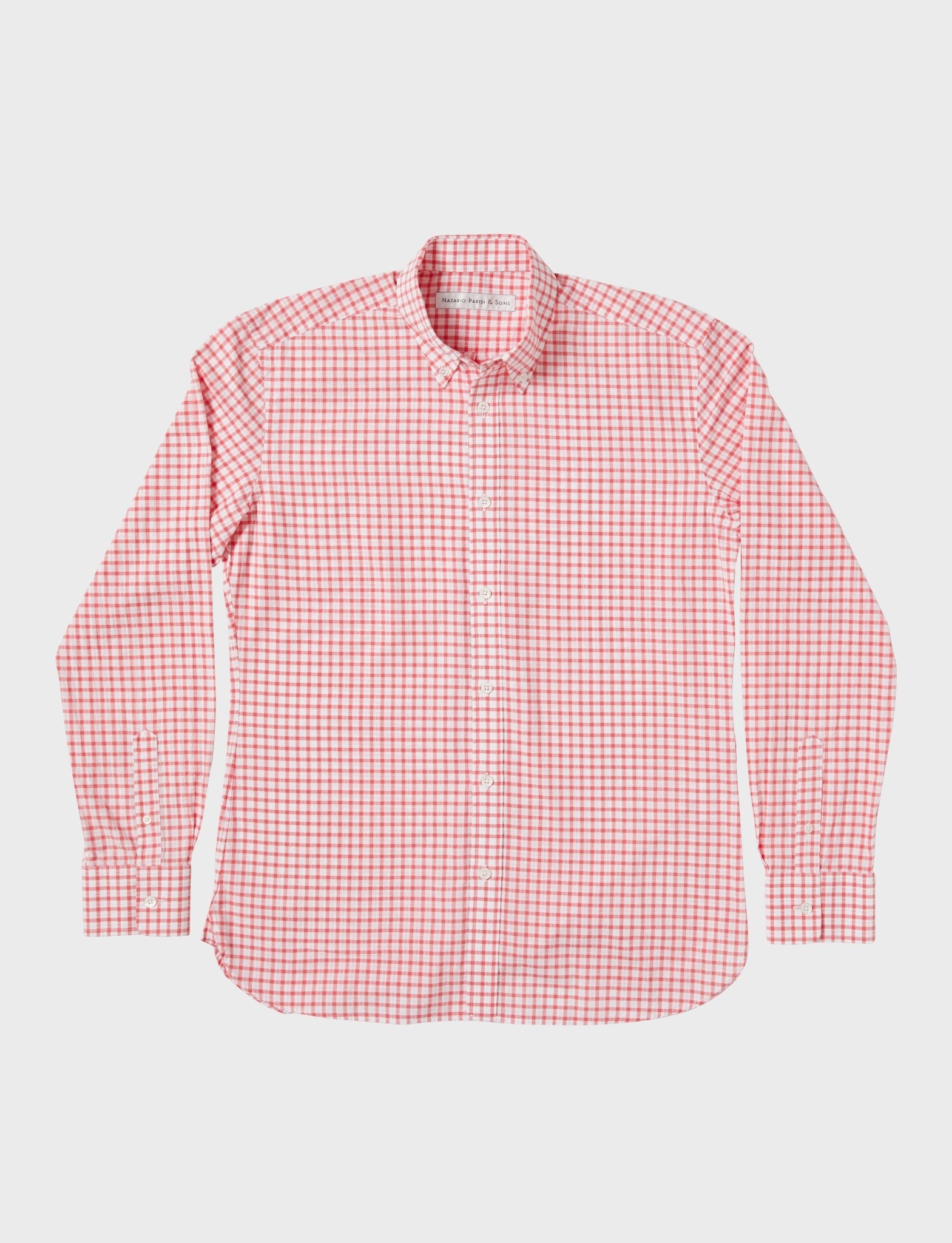 Monaco Red Check Seersucker Button Down Shirt - Nazario Parisi & Sons