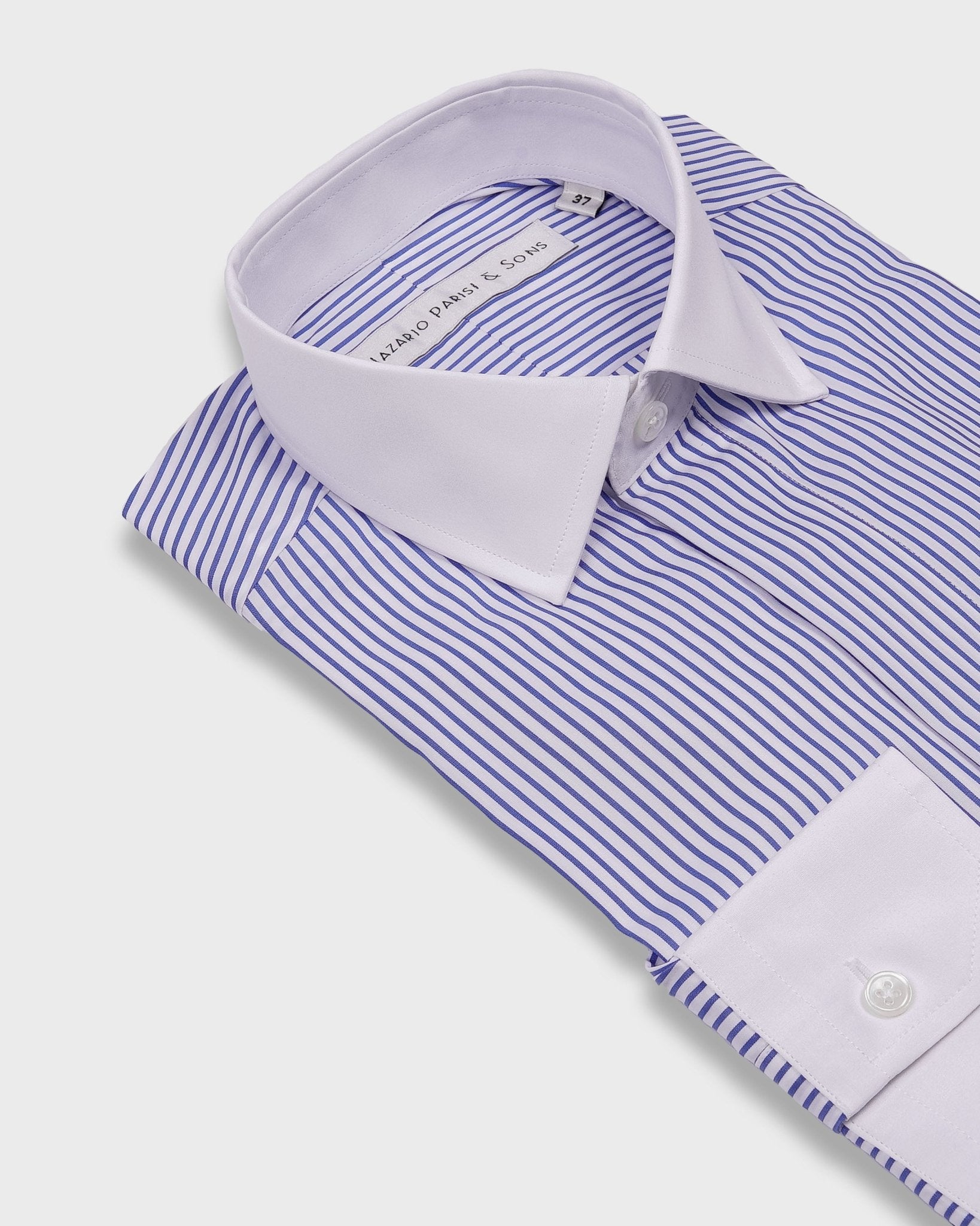 Napoli Blue Stripe Fly Front Shirt - Nazario Parisi & Sons