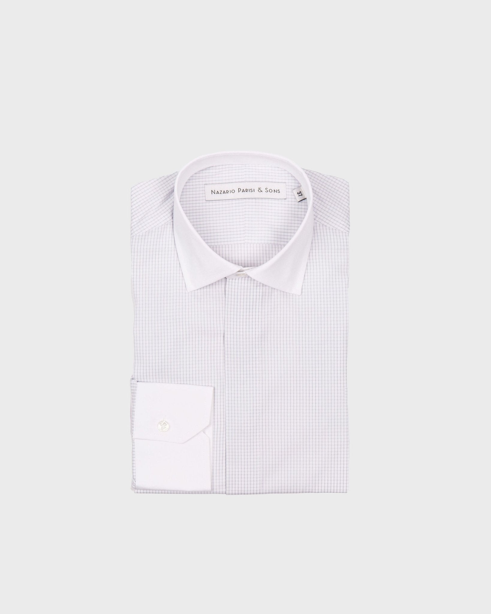 Napoli Grey Check Fly Front Shirt - Nazario Parisi & Sons