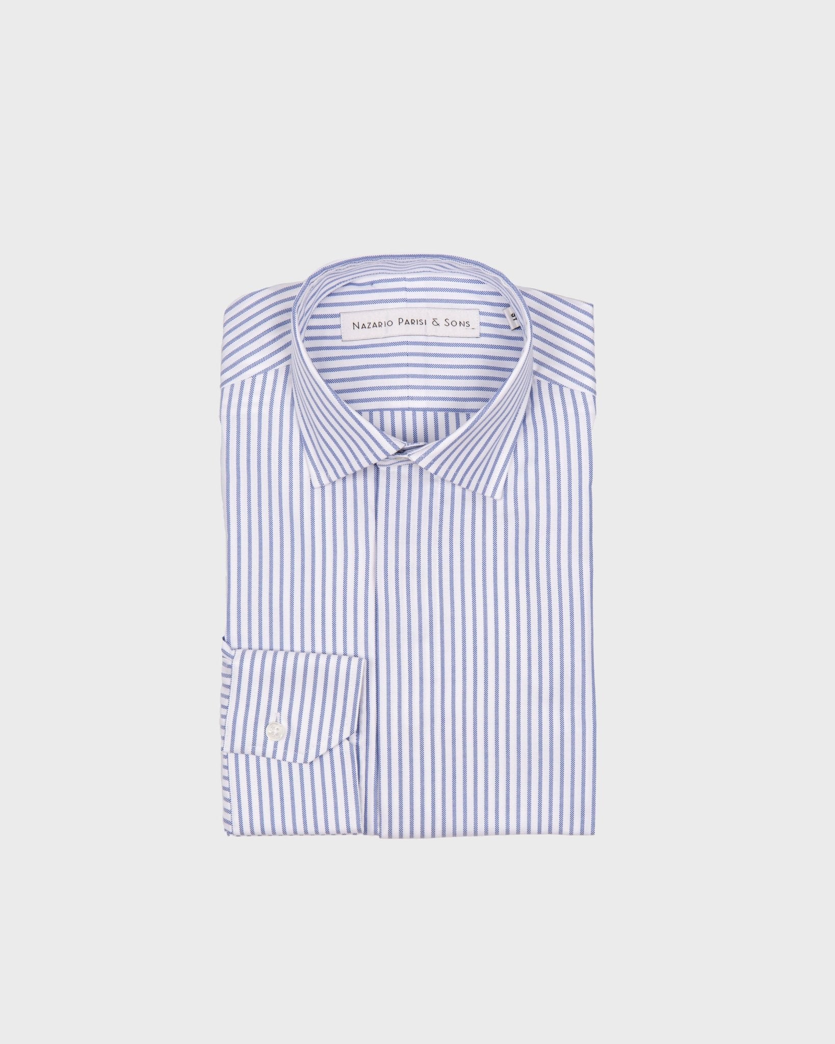 Napoli Navy Block Stripe Fly Front Shirt - Nazario Parisi & Sons