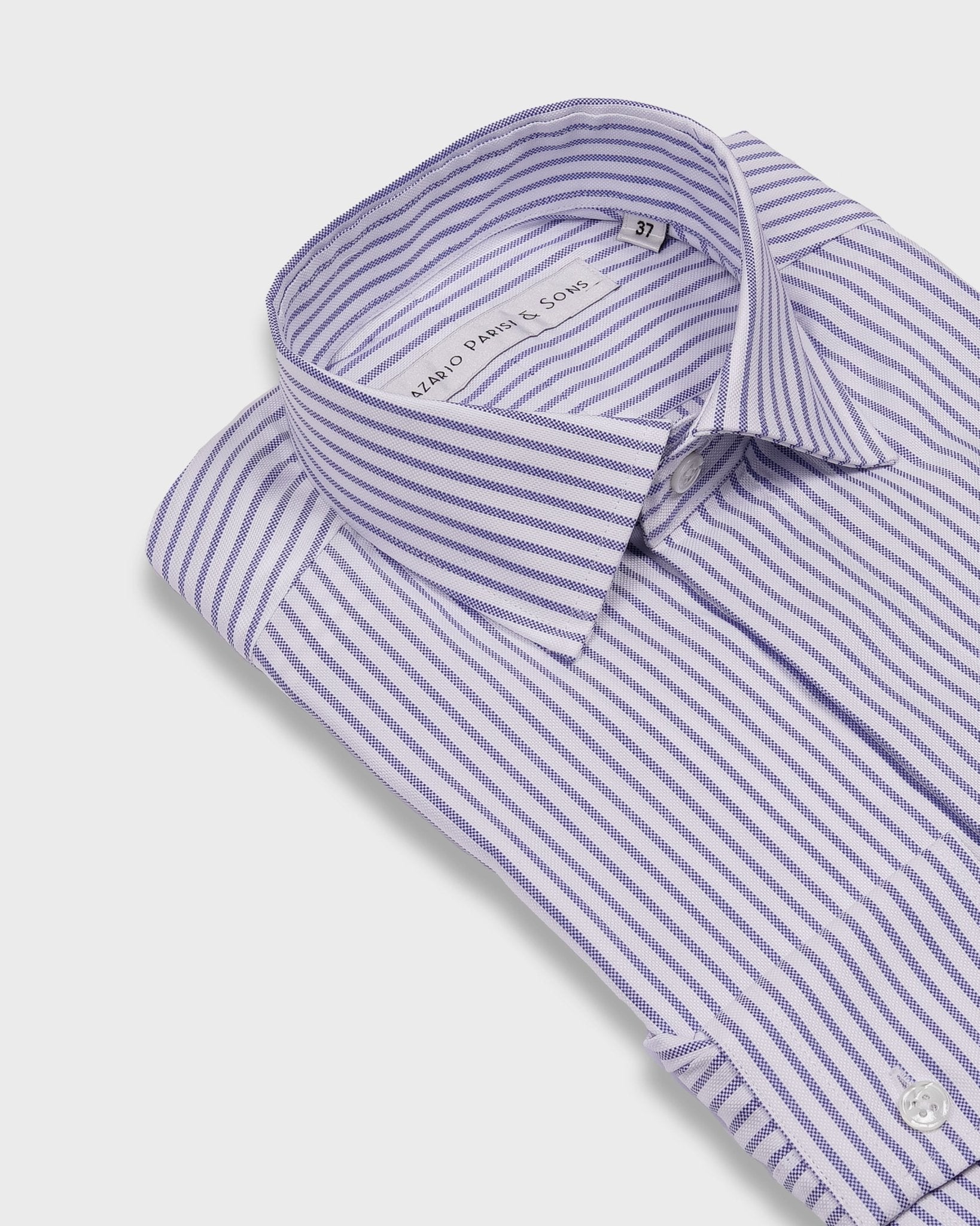 Napoli Navy Block Stripe Fly Front Shirt - Nazario Parisi & Sons