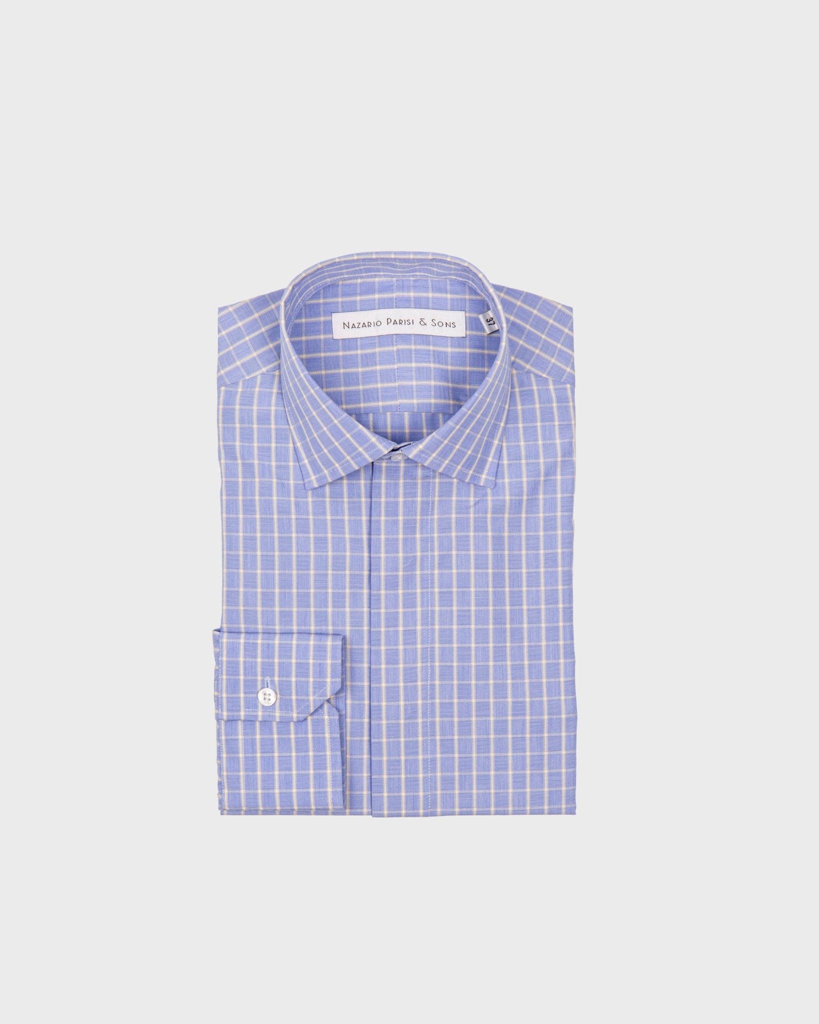 Napoli Navy & Lemon Check Fly Front Shirt - Nazario Parisi & Sons