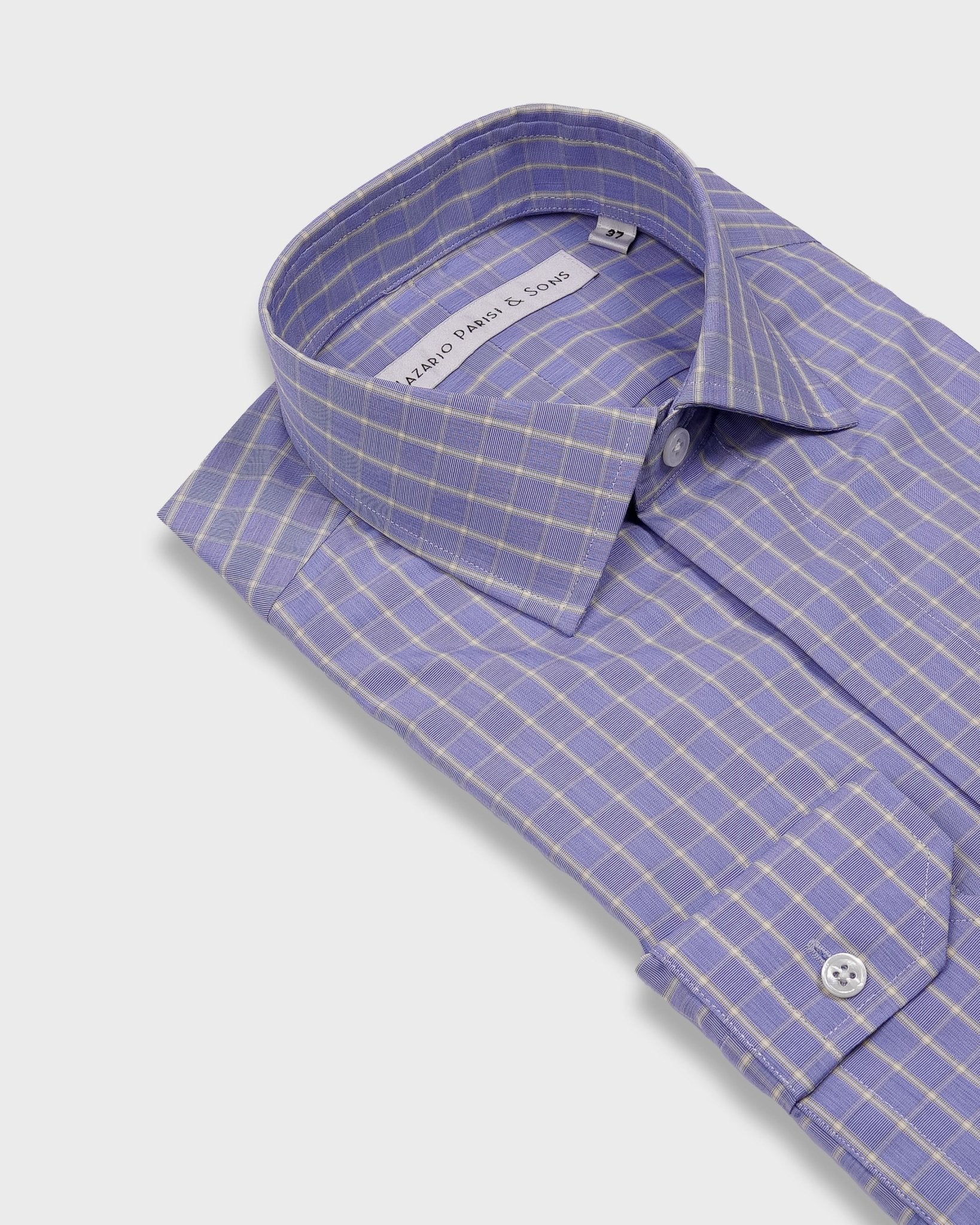 Napoli Navy & Lemon Check Fly Front Shirt - Nazario Parisi & Sons