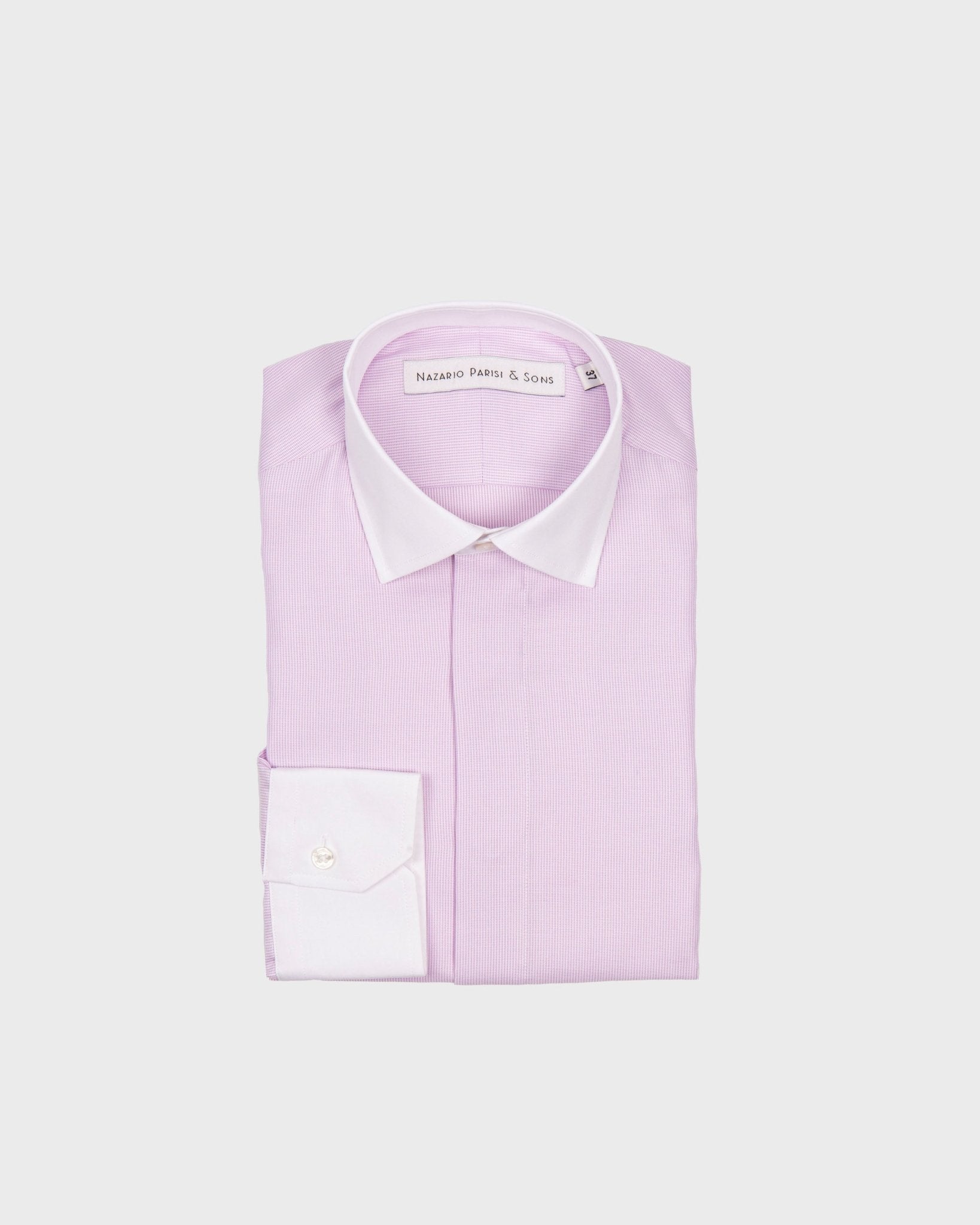 Napoli Pink Dobby Fly Front Shirt - Nazario Parisi & Sons