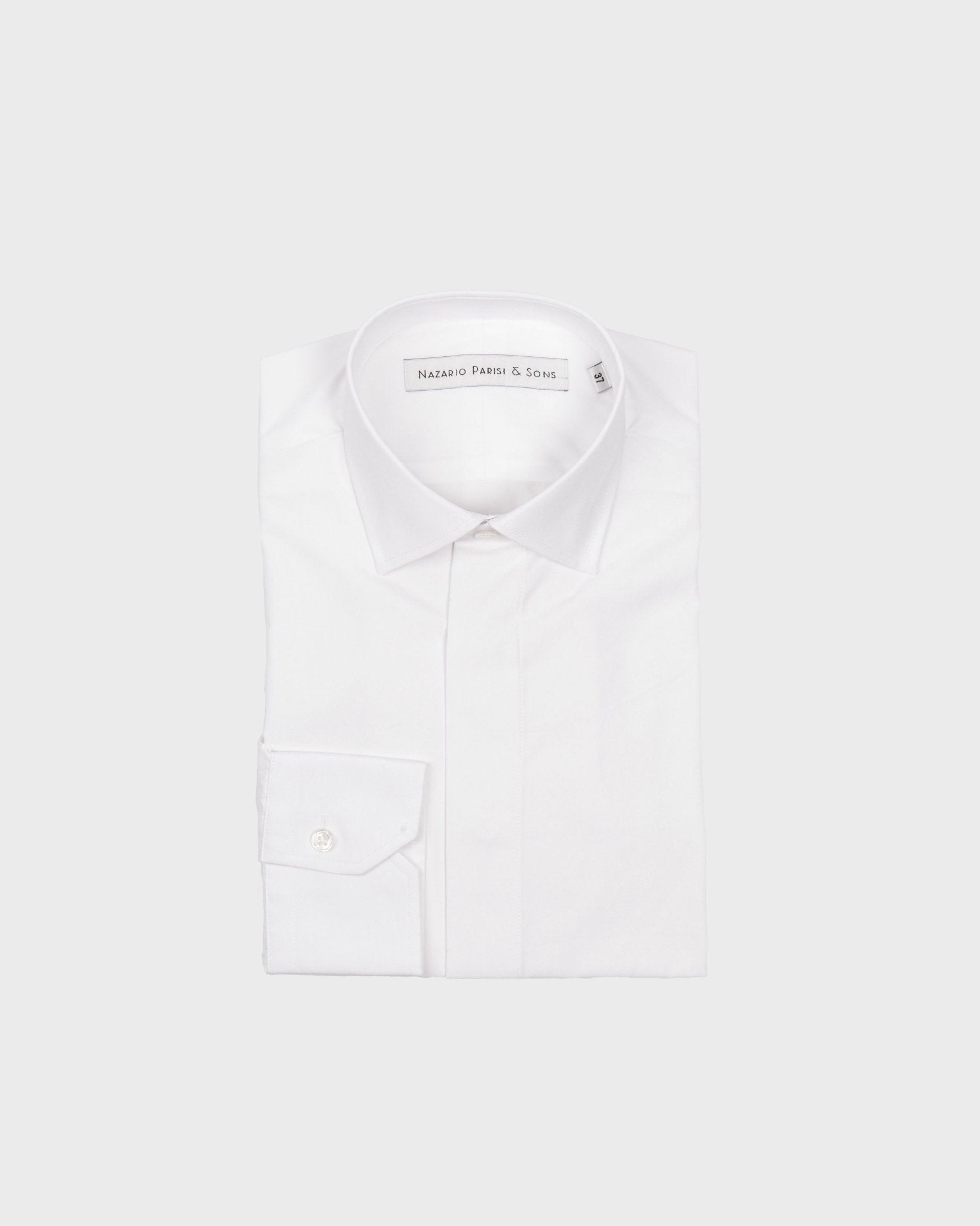 Napoli White Poplin Fly Front Shirt - Nazario Parisi & Sons