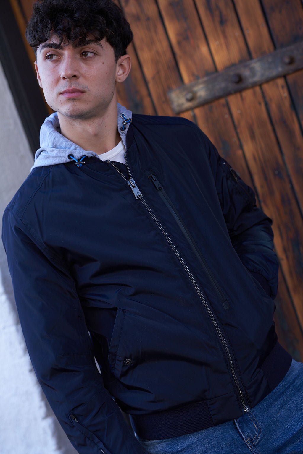 Navy Bomber Jacket - Nazario Parisi & Sons