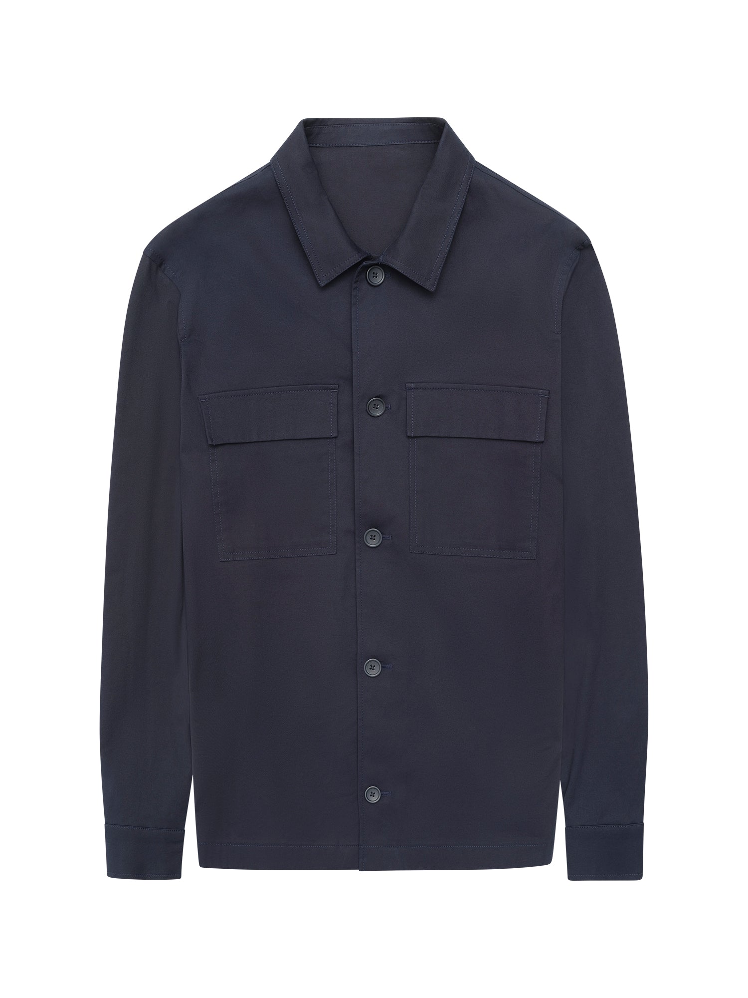 Navy Cotton Overshirt - Nazario Parisi & Sons