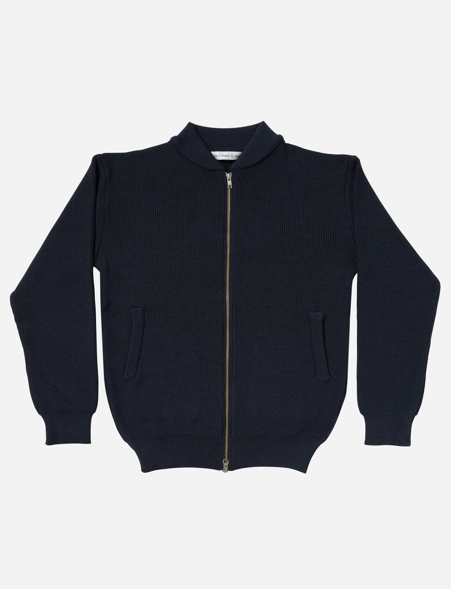 Navy Full Zip Cardigan Knit - Nazario Parisi & Sons