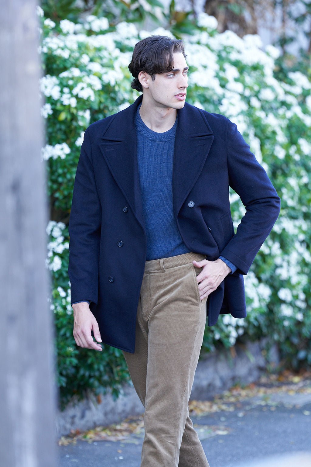 Navy Pea Coat - Nazario Parisi & Sons