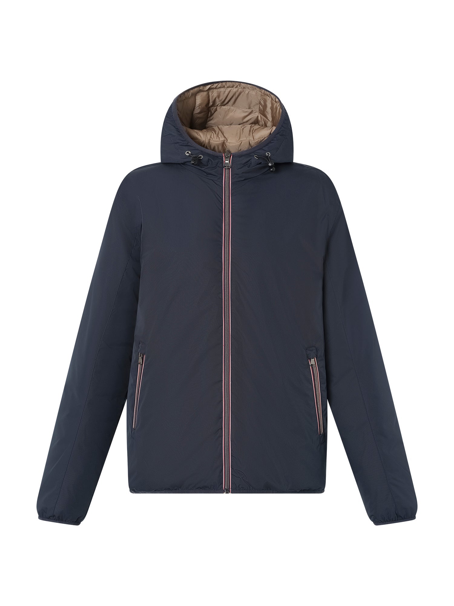 Navy/Bronze Reversible Hooded Puffer Jacket - Nazario Parisi & Sons