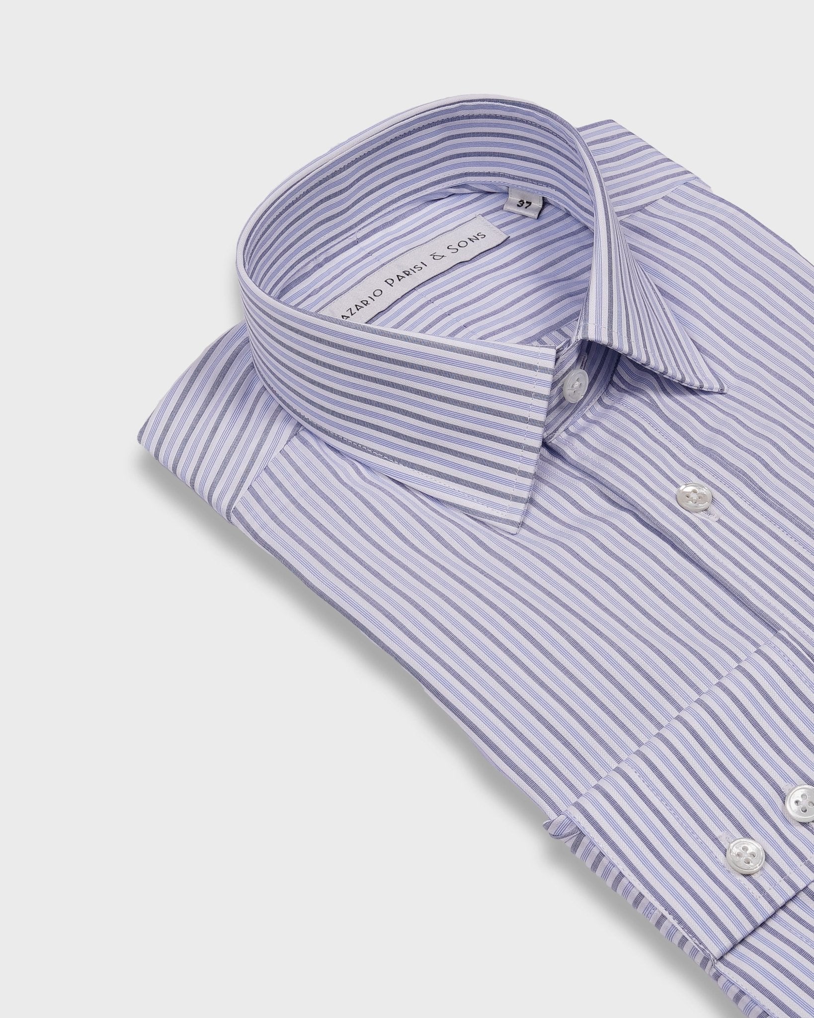 New York Blue Grey Stripe Shirt - Nazario Parisi & Sons