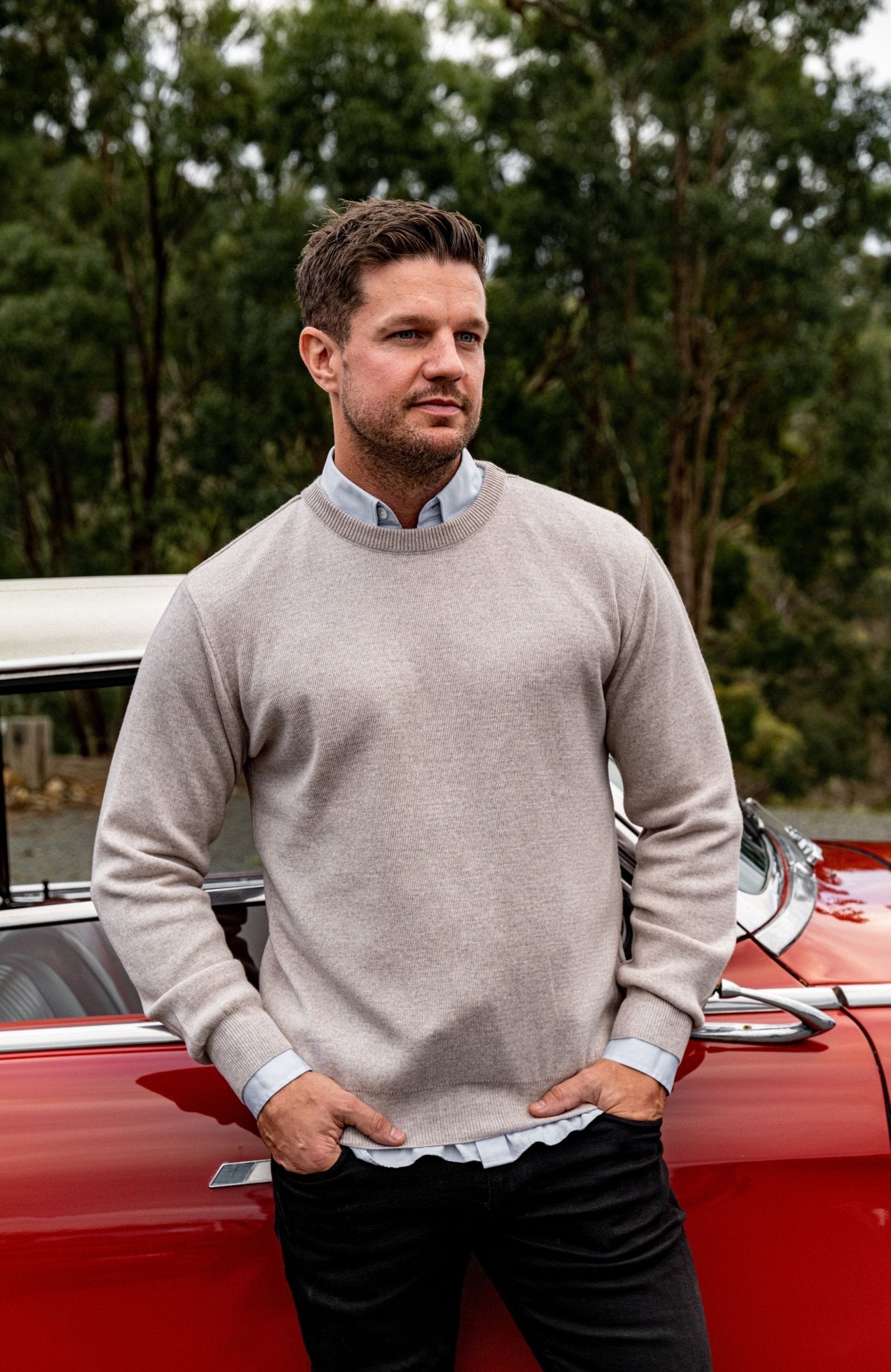 Oatmeal Crew Knit - Nazario Parisi & Sons