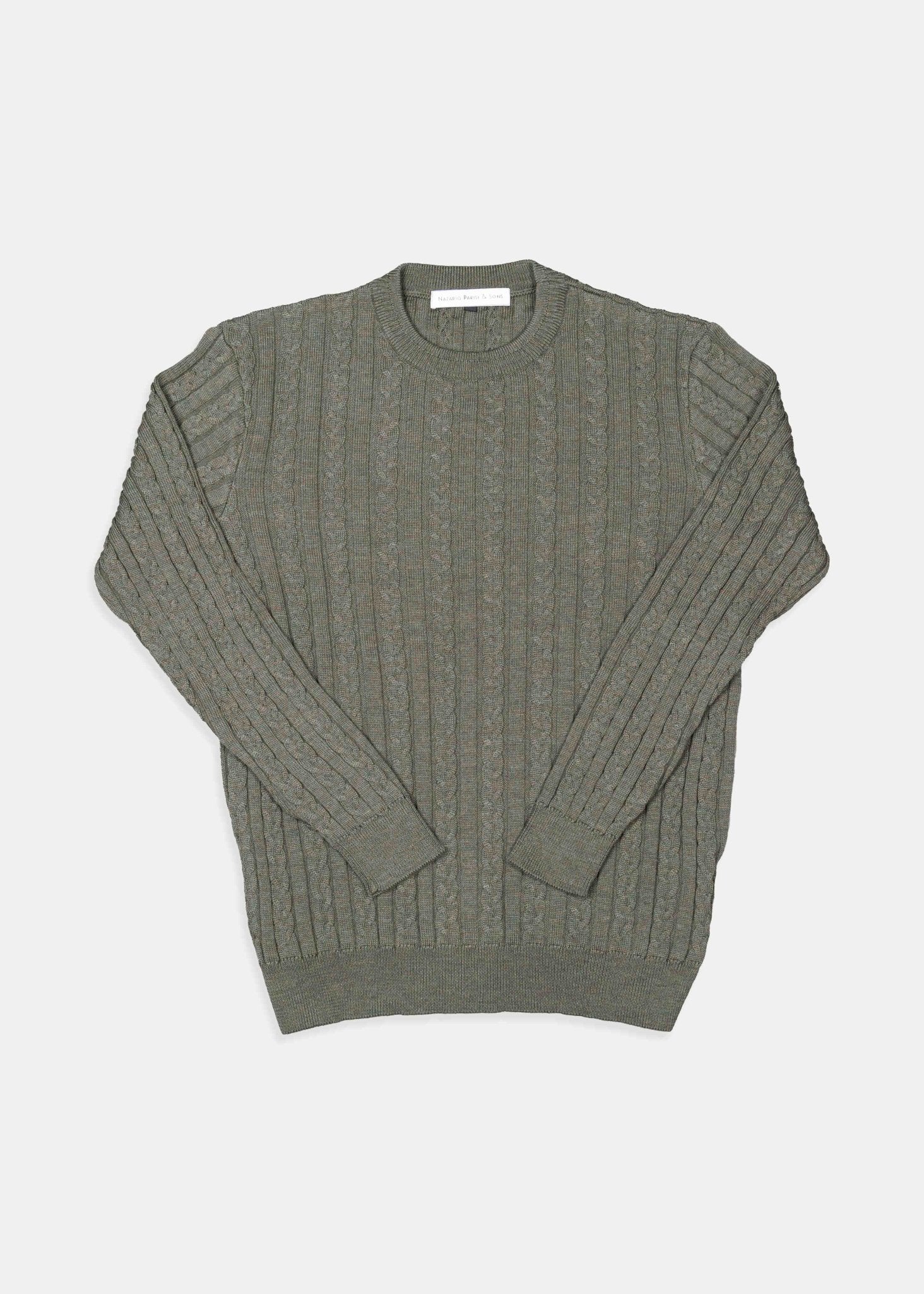 Olive Cable Knit - Nazario Parisi & Sons