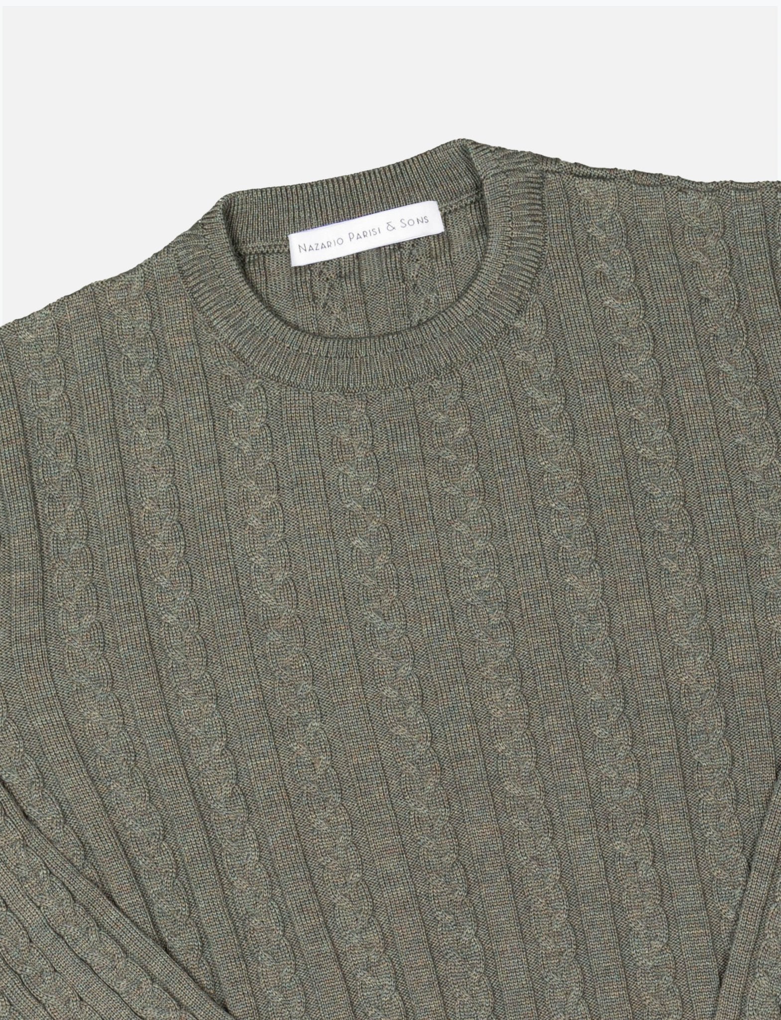 Olive Cable Knit - Nazario Parisi & Sons