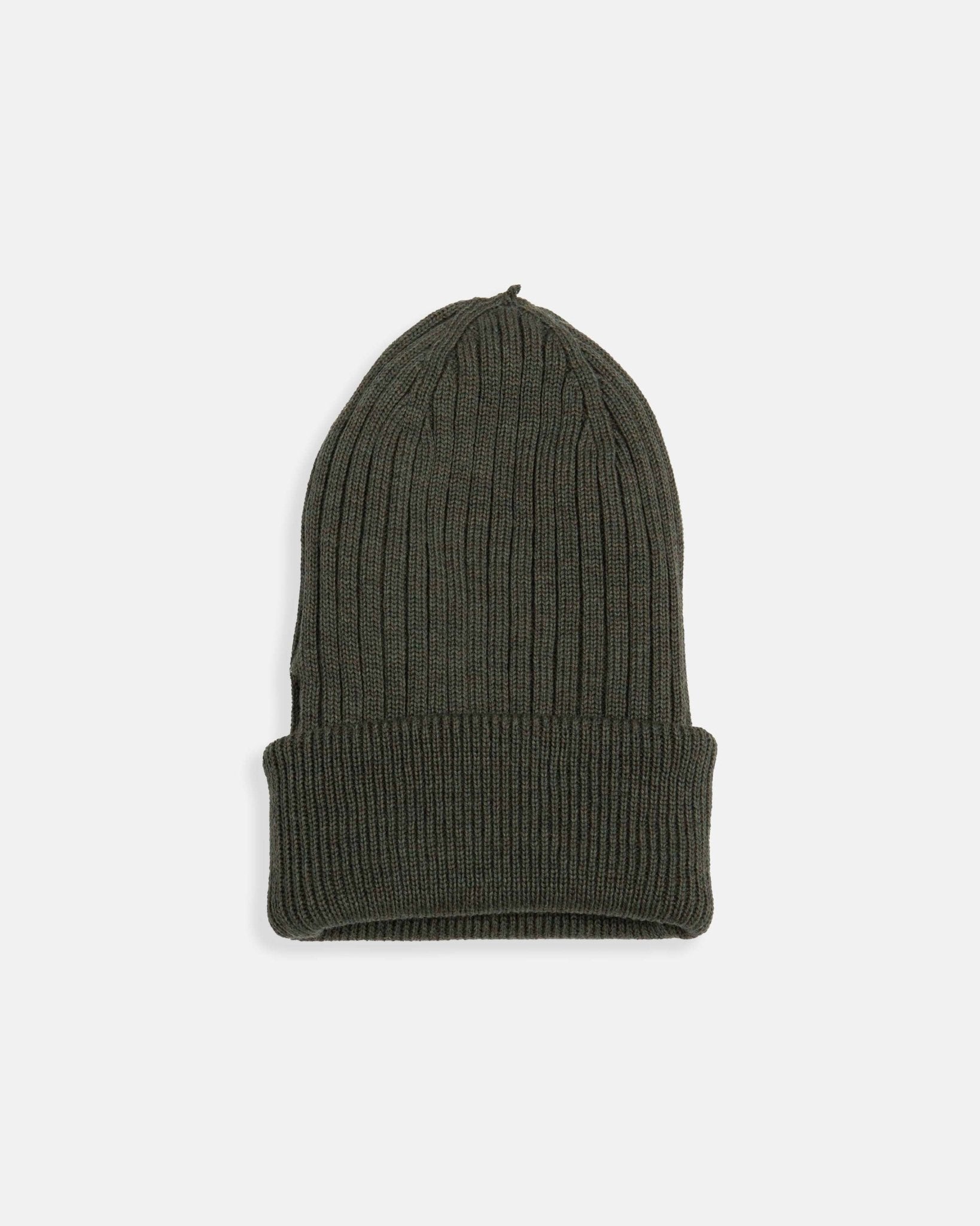 Olive Ribbed Beanie - Nazario Parisi & Sons