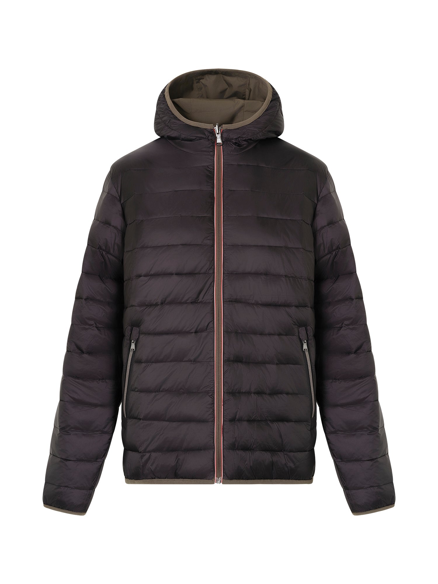 Olive/Black Reversible Hooded Puffer Jacket - Nazario Parisi & Sons